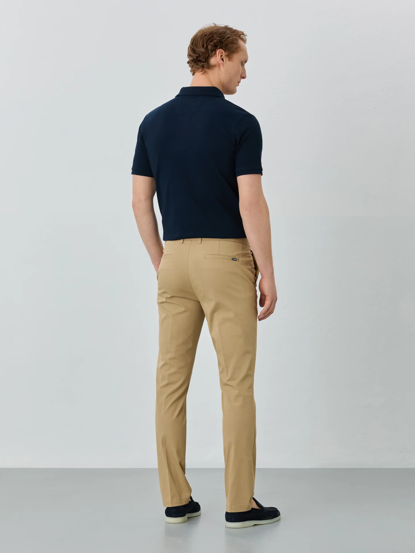 Slim Fit Chino Trousers With Elasticated Waistband In Water-repellent Fabric - Image 8
