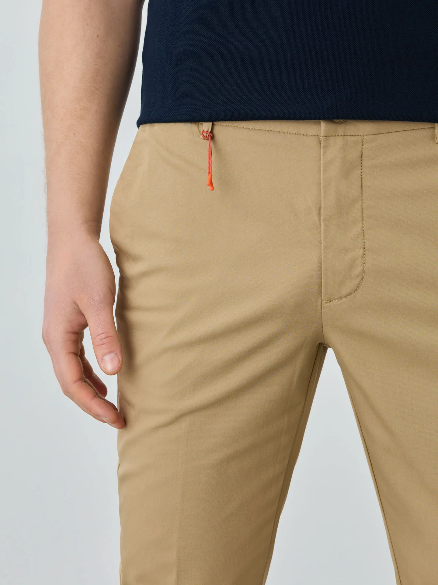 Slim Fit Chino Trousers With Elasticated Waistband In Water-repellent Fabric - Image 9