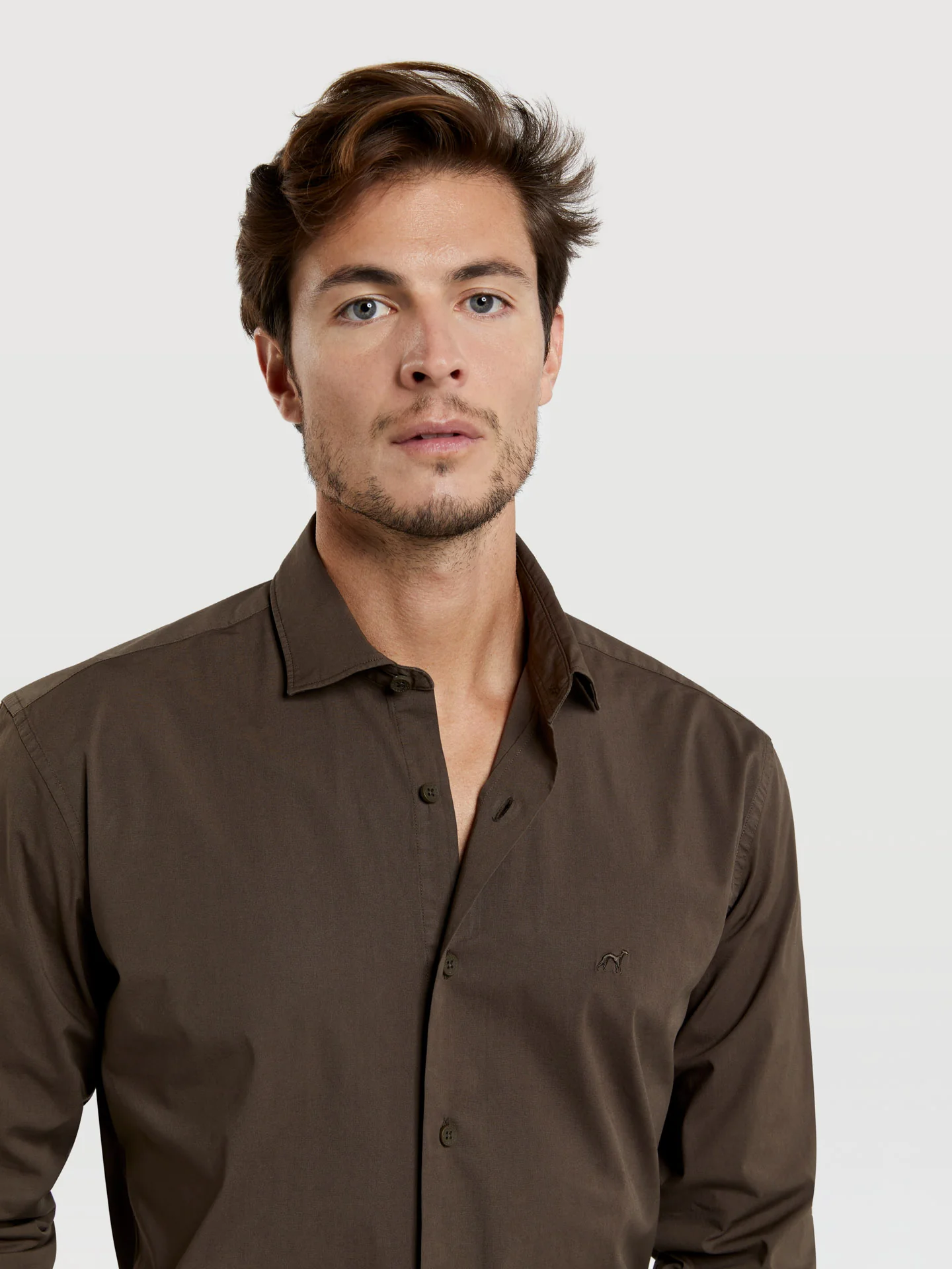 Slim fit comfort poplin garment dye shirt