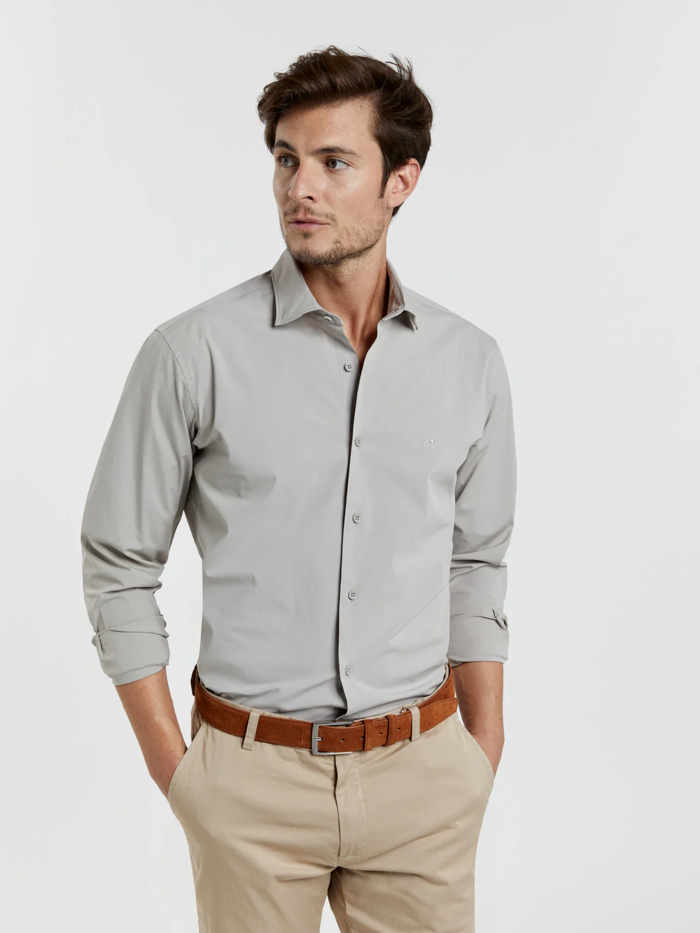 Slim fit comfort poplin garment dye shirt - Image 14
