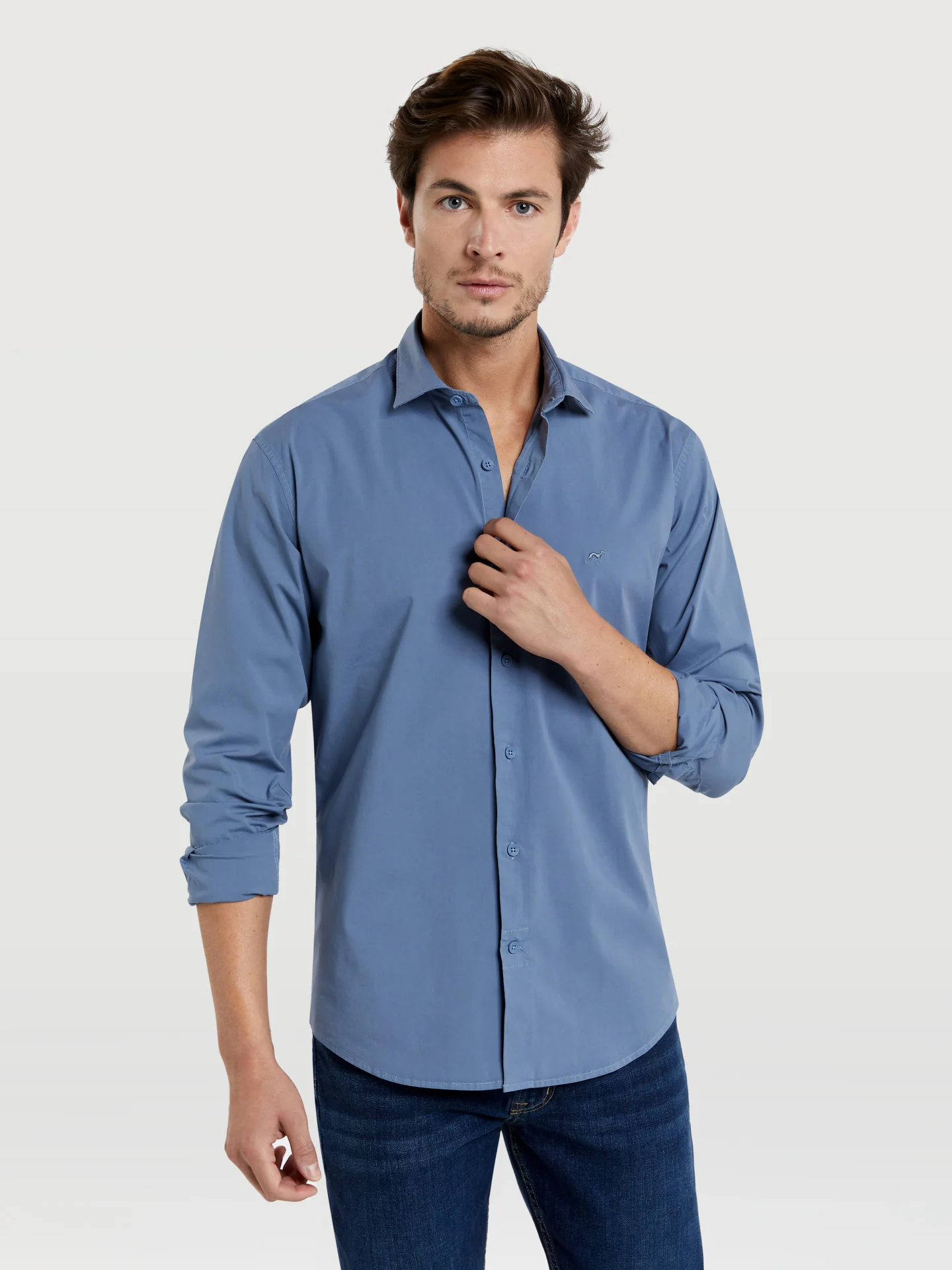 Slim fit comfort poplin garment dye shirt - Image 16