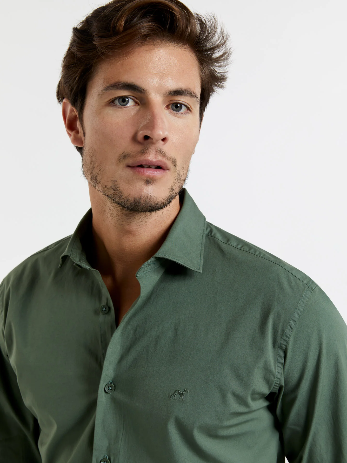 Slim fit comfort poplin garment dye shirt - Image 21