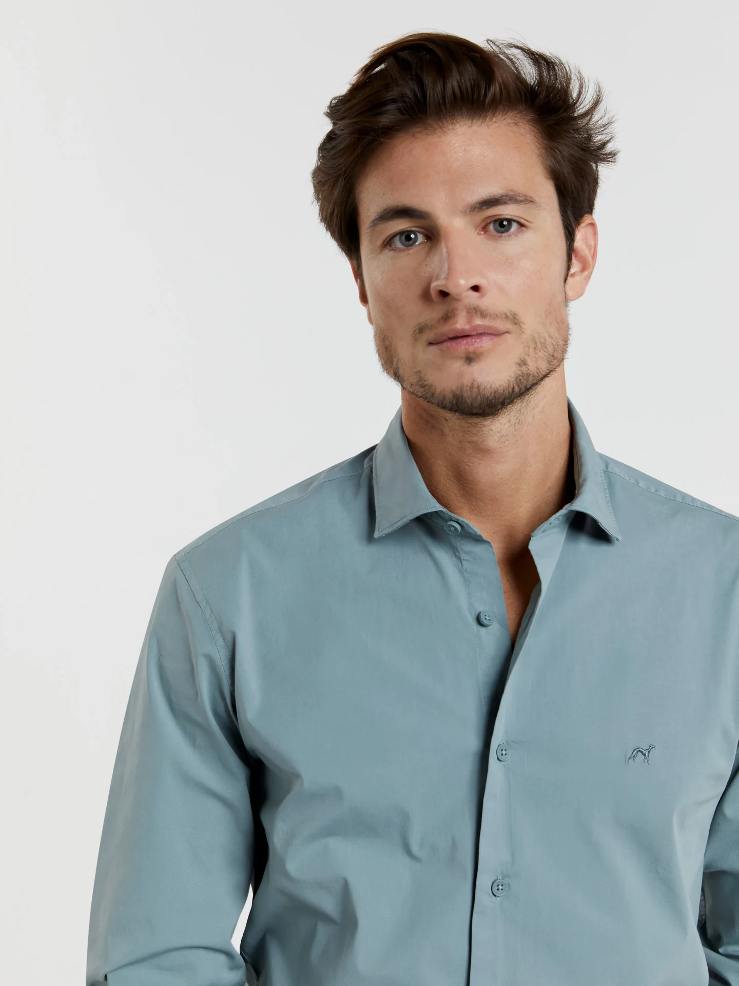 Slim fit comfort poplin garment dye shirt - Image 27