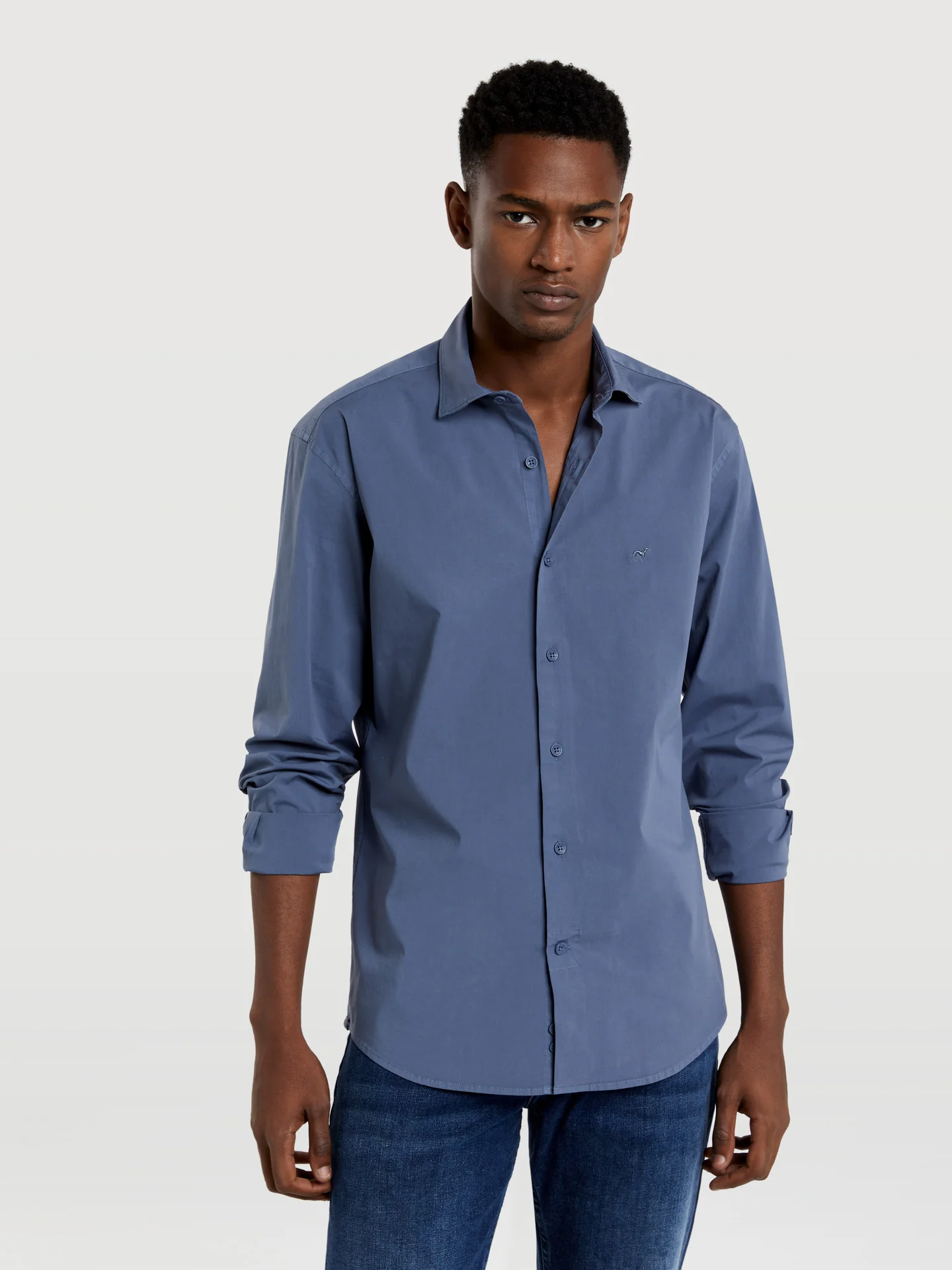 Slim fit comfort poplin garment dye shirt - Image 29