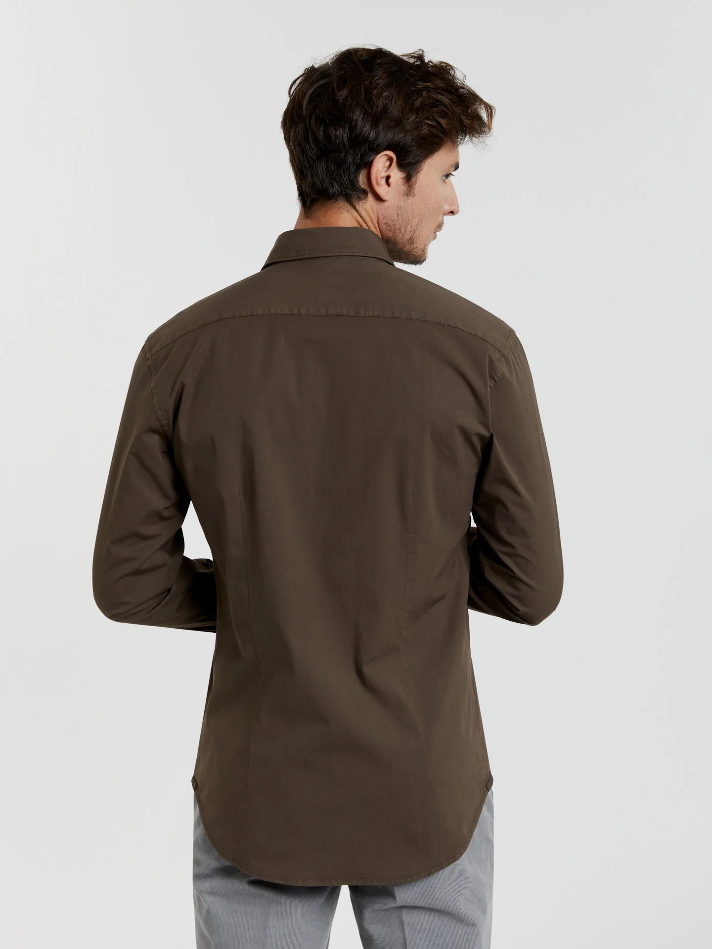 Slim fit comfort poplin garment dye shirt - Image 3