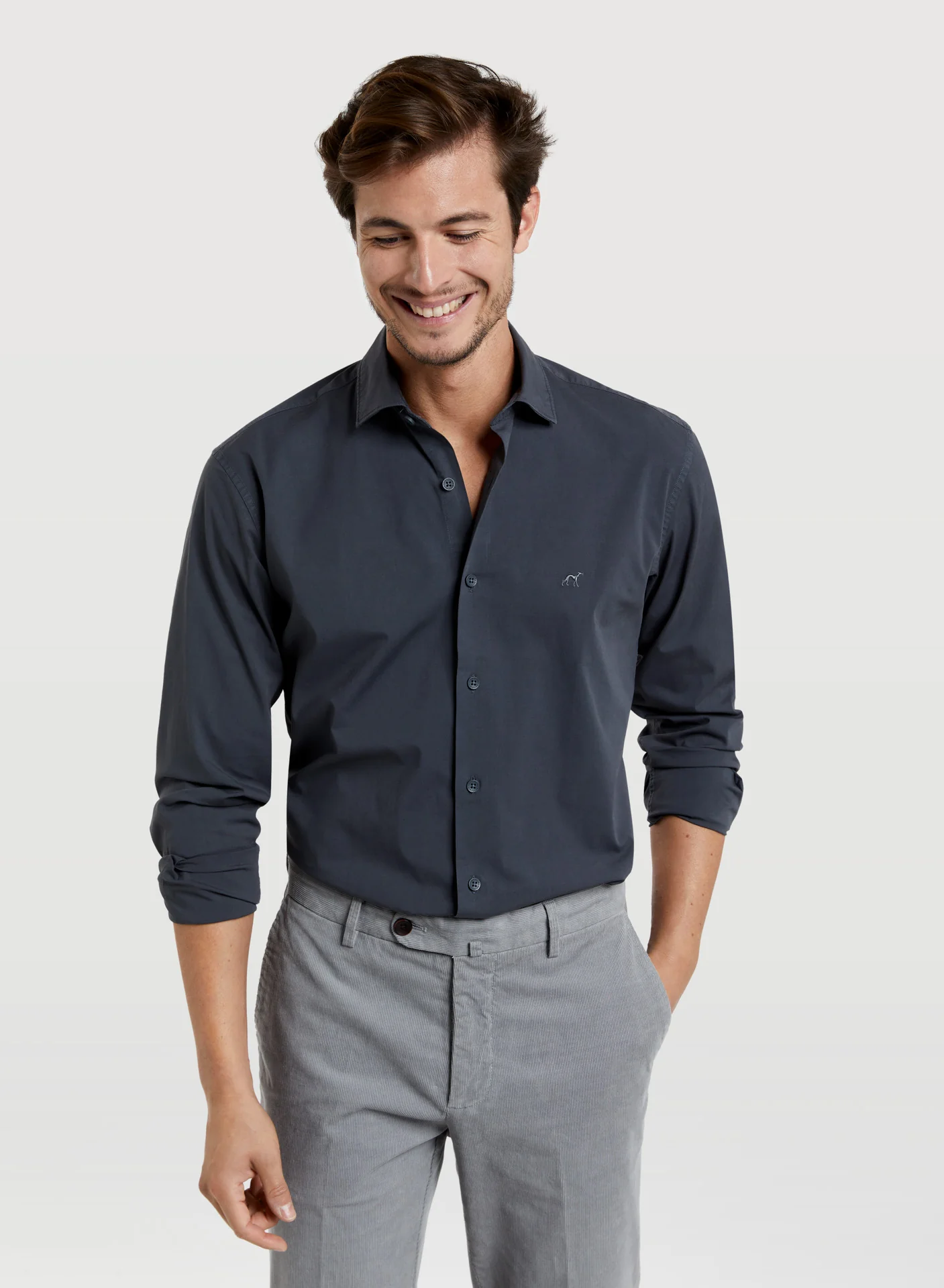 Slim fit comfort poplin garment dye shirt - Image 7