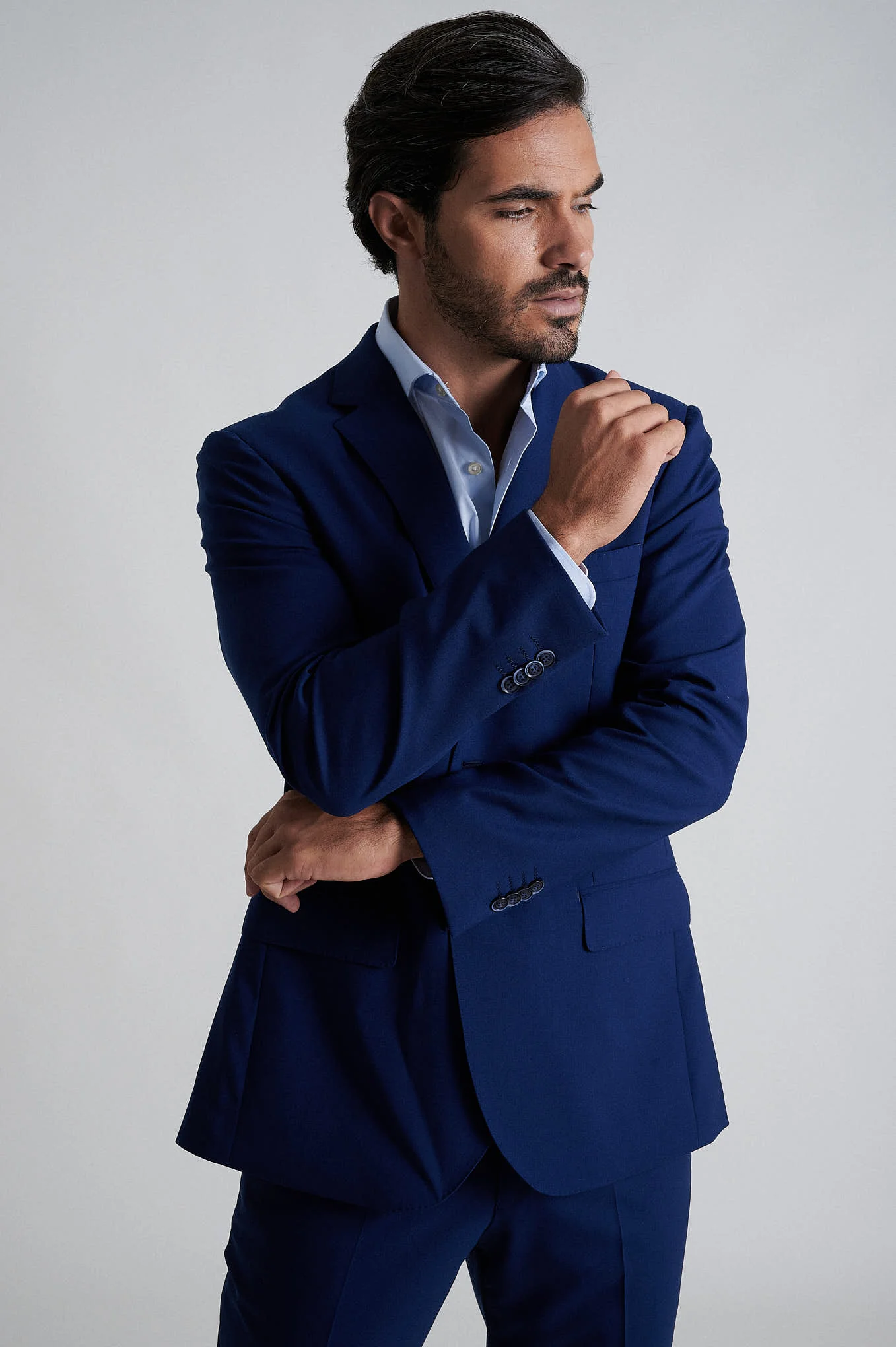 Slim fit comfort wool elastane suit half canvas construction Anti-crease finishing - Image 5