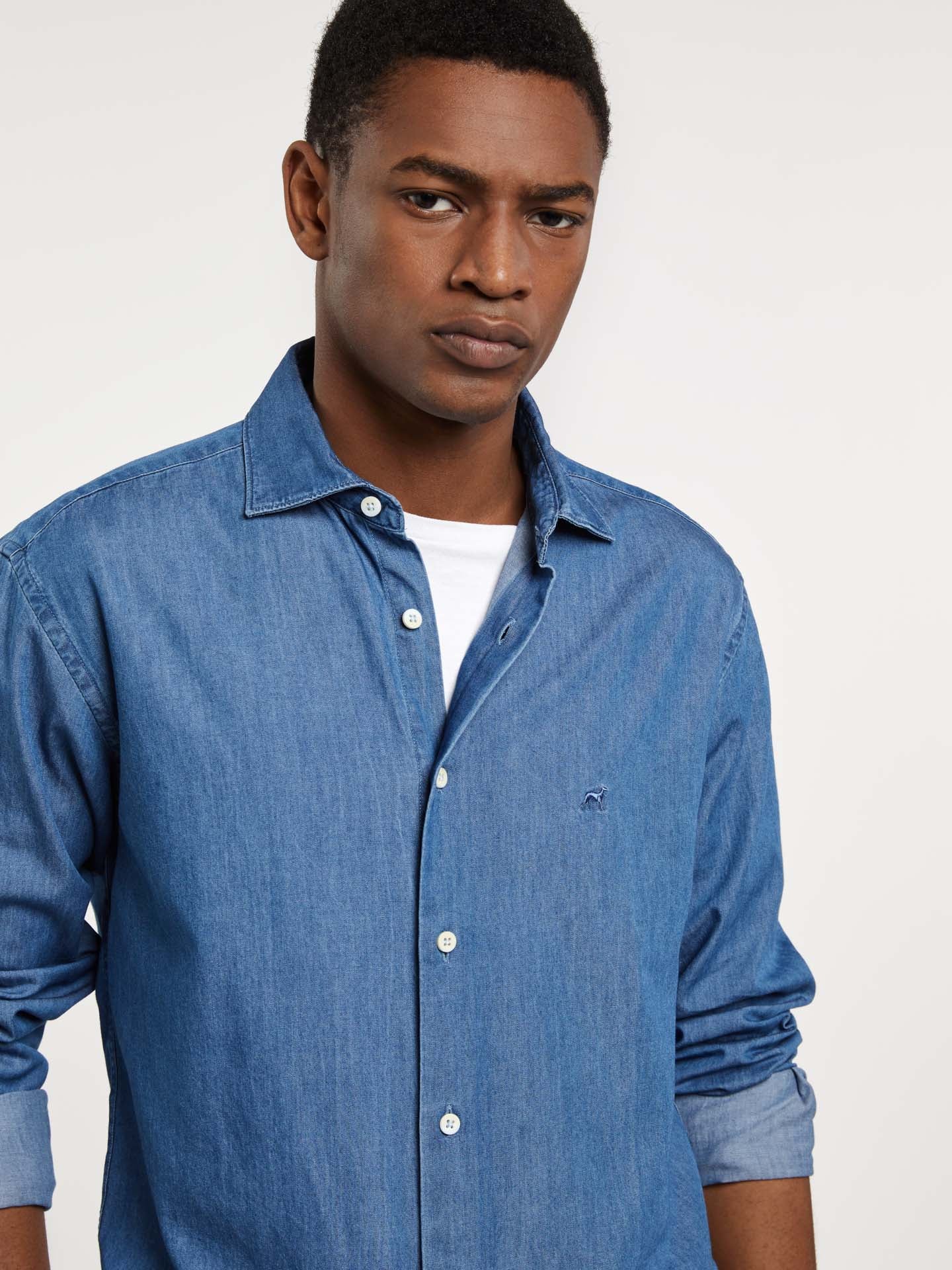 Slim fit denim shirt - Image 5