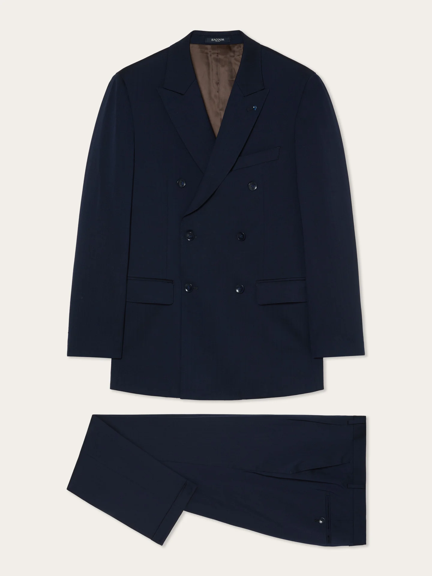 Slim Fit Double-Breasted Herringbone Travel Suit - Image 4
