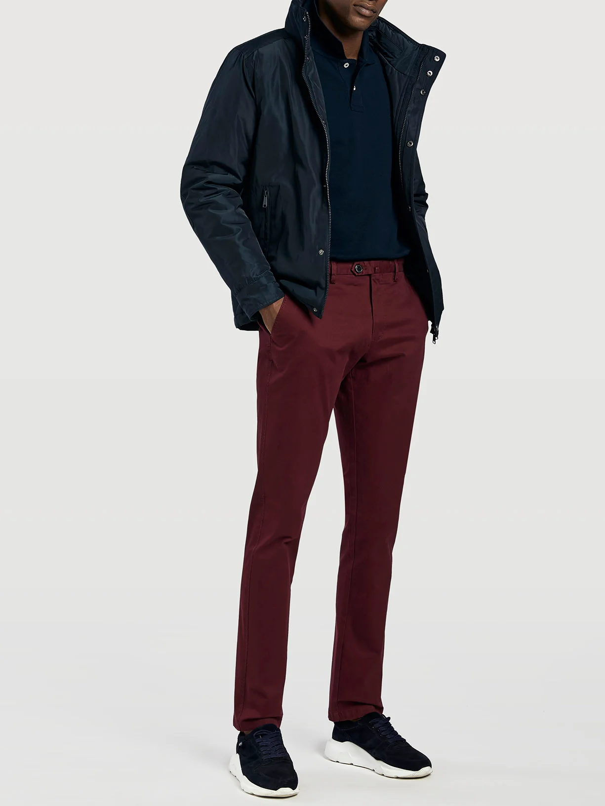 Slim fit garment dye chino trousers