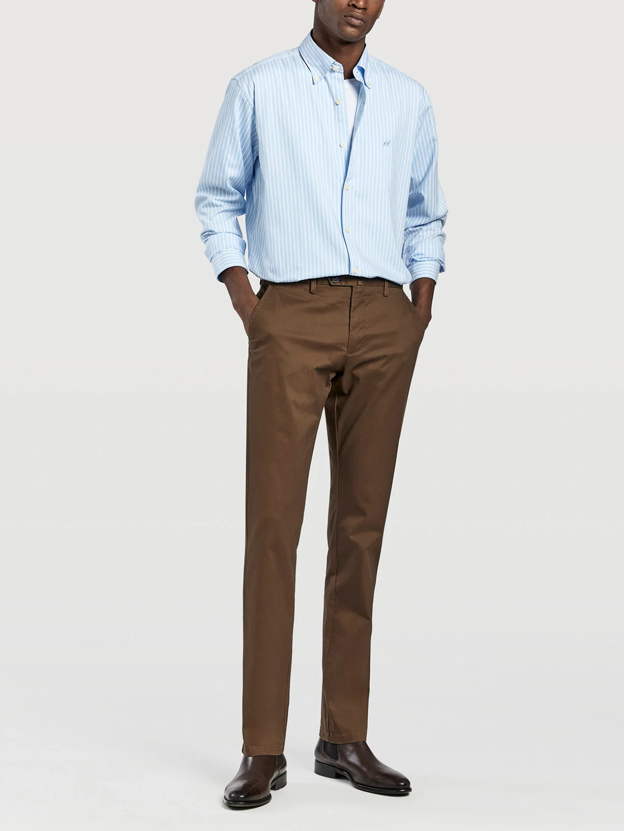 Slim fit garment dye chino trousers - Image 3