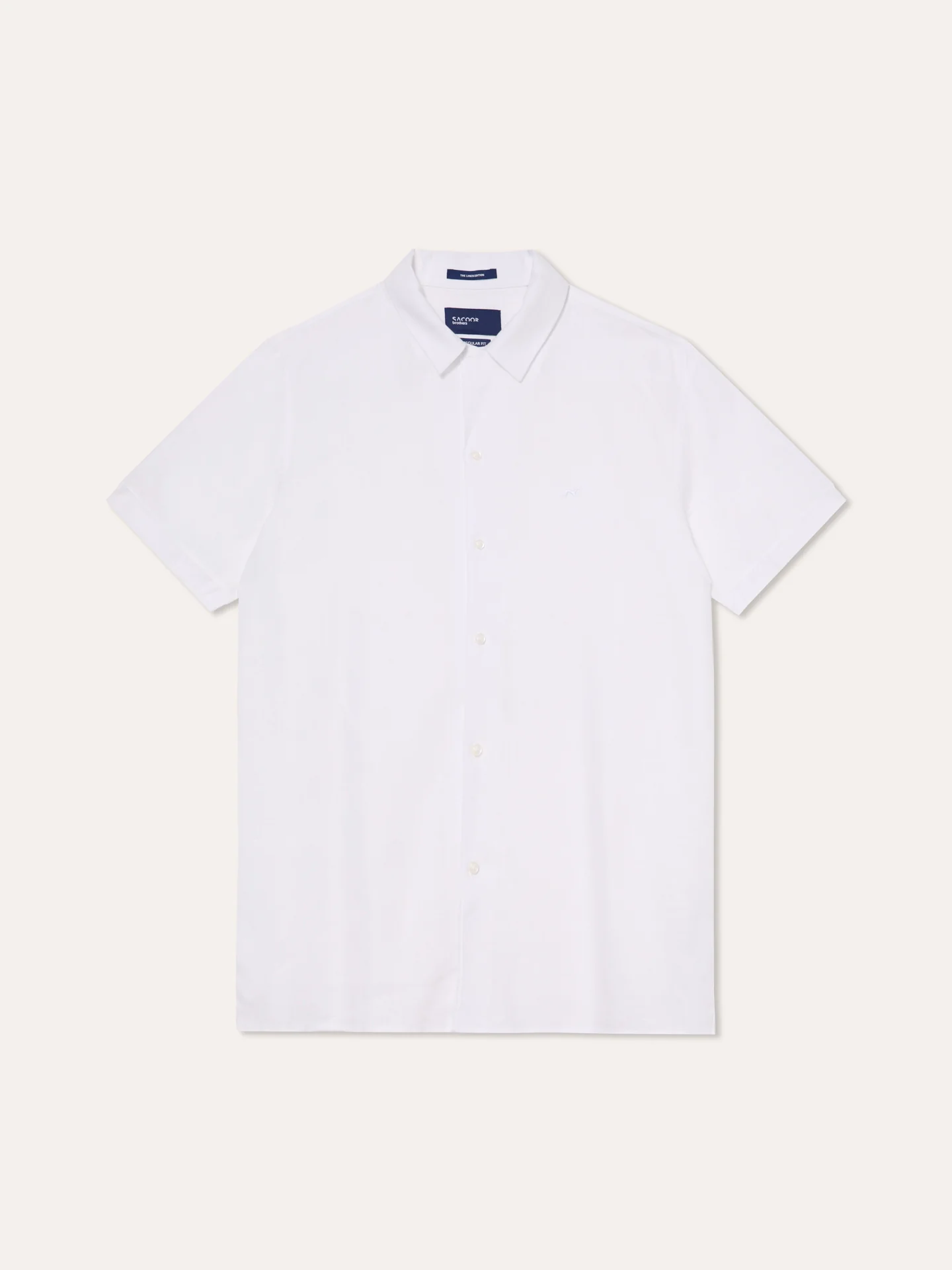 Slim Fit Garment Dye Cotton Linen Shirt with Mao Collar - Image 5