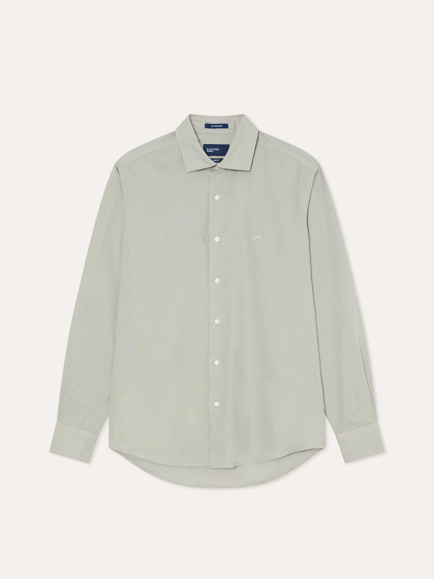 Slim Fit Garment Dye Cotton Linen Shirt with Open Collar - Image 32