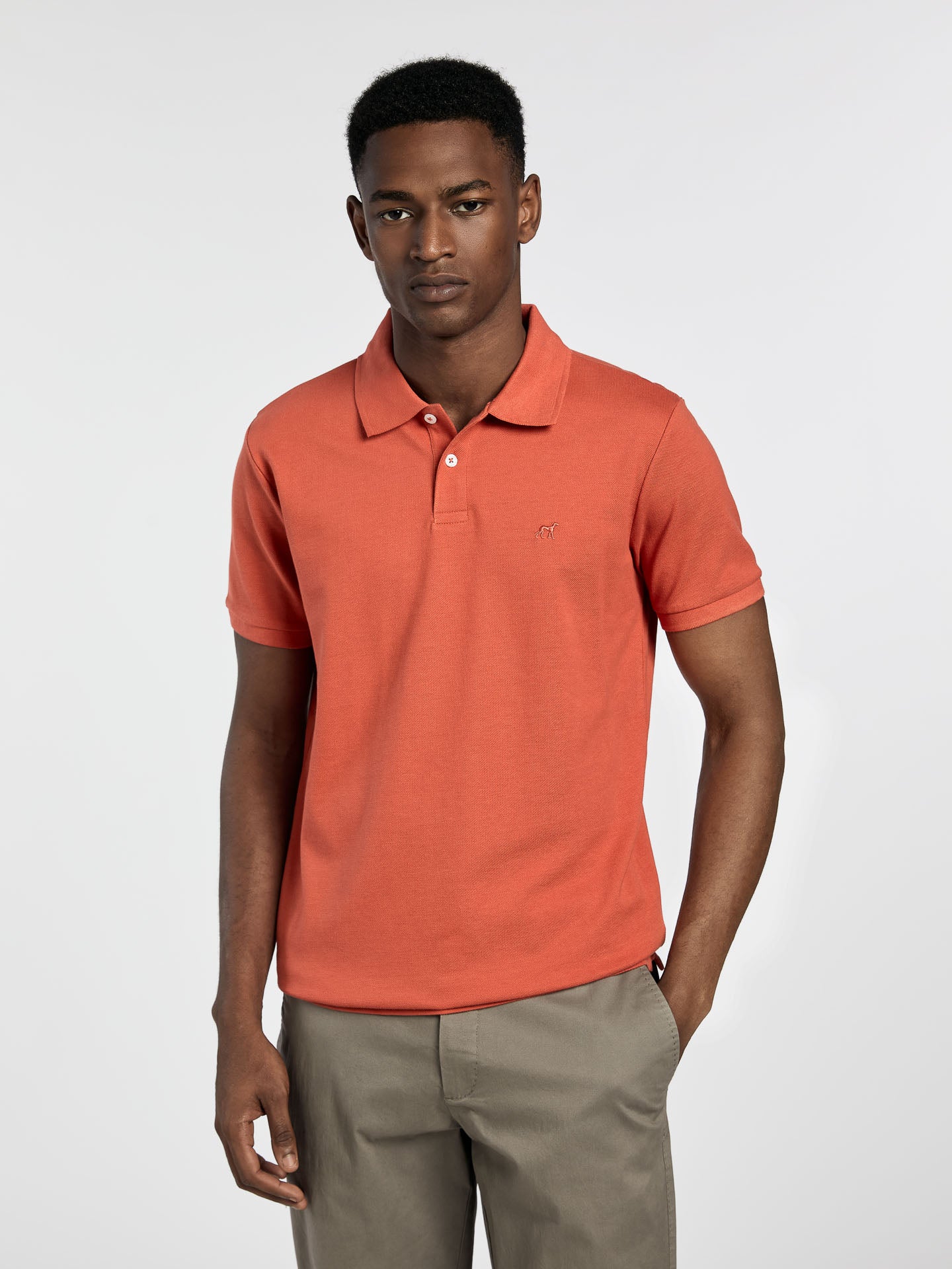 Slim fit garment dye piqué polo shirt - Image 10