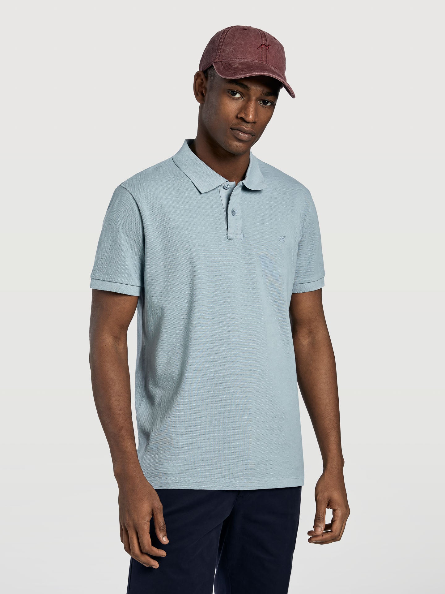 Slim fit garment dye piqué polo shirt - Image 3