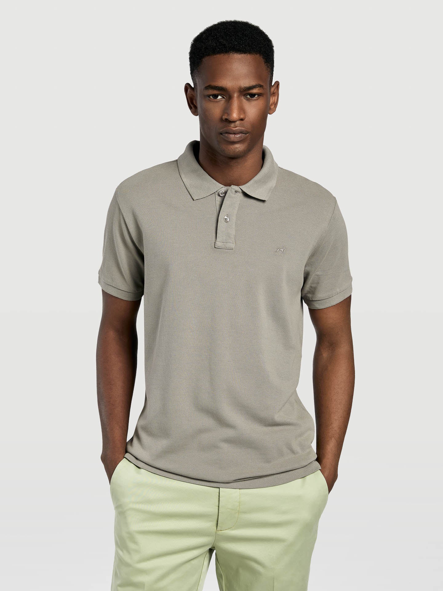 Slim fit garment dye piqué polo shirt - Image 8