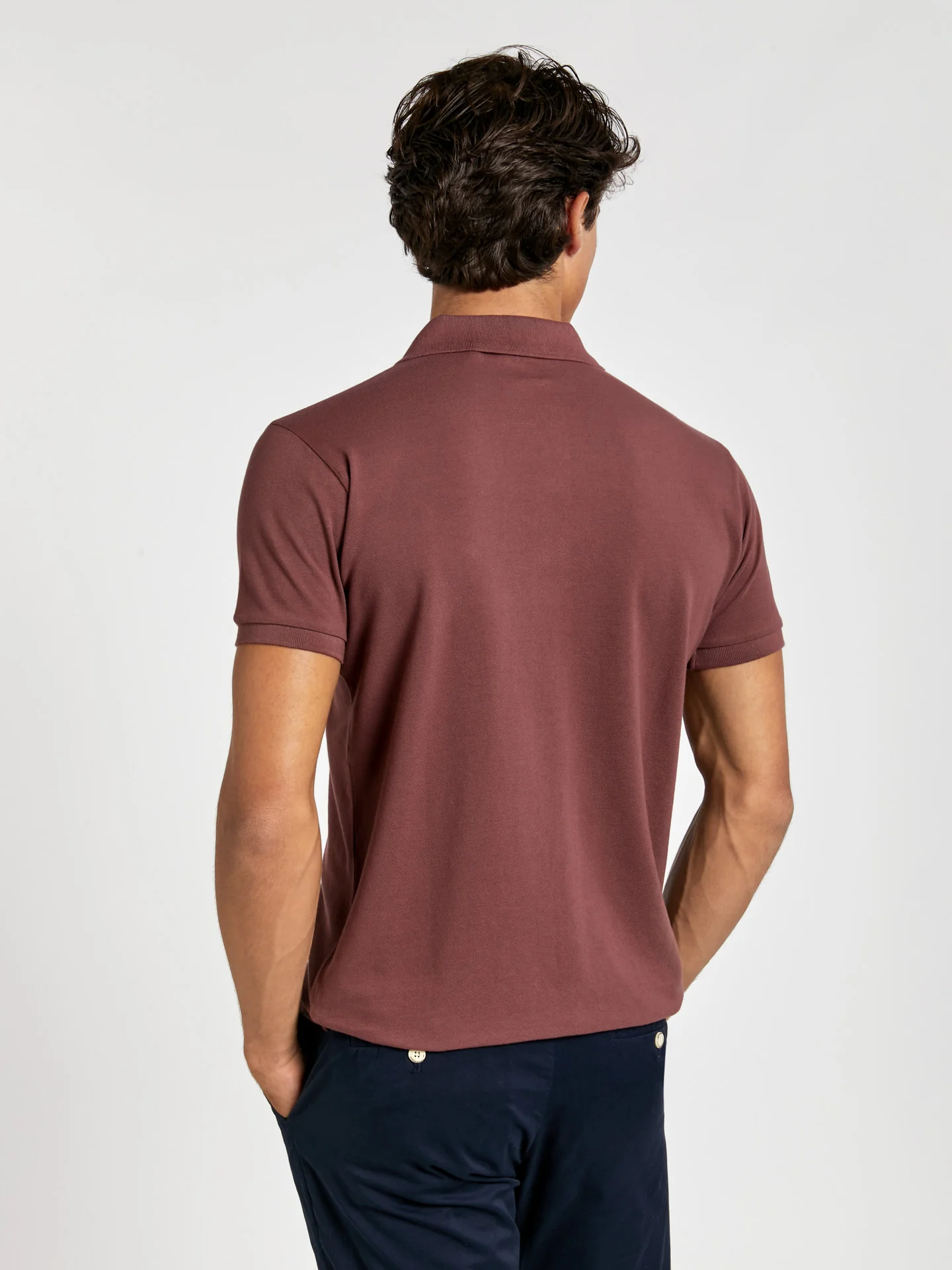 Slim fit garment dye piqué polo shirt with print - Image 3