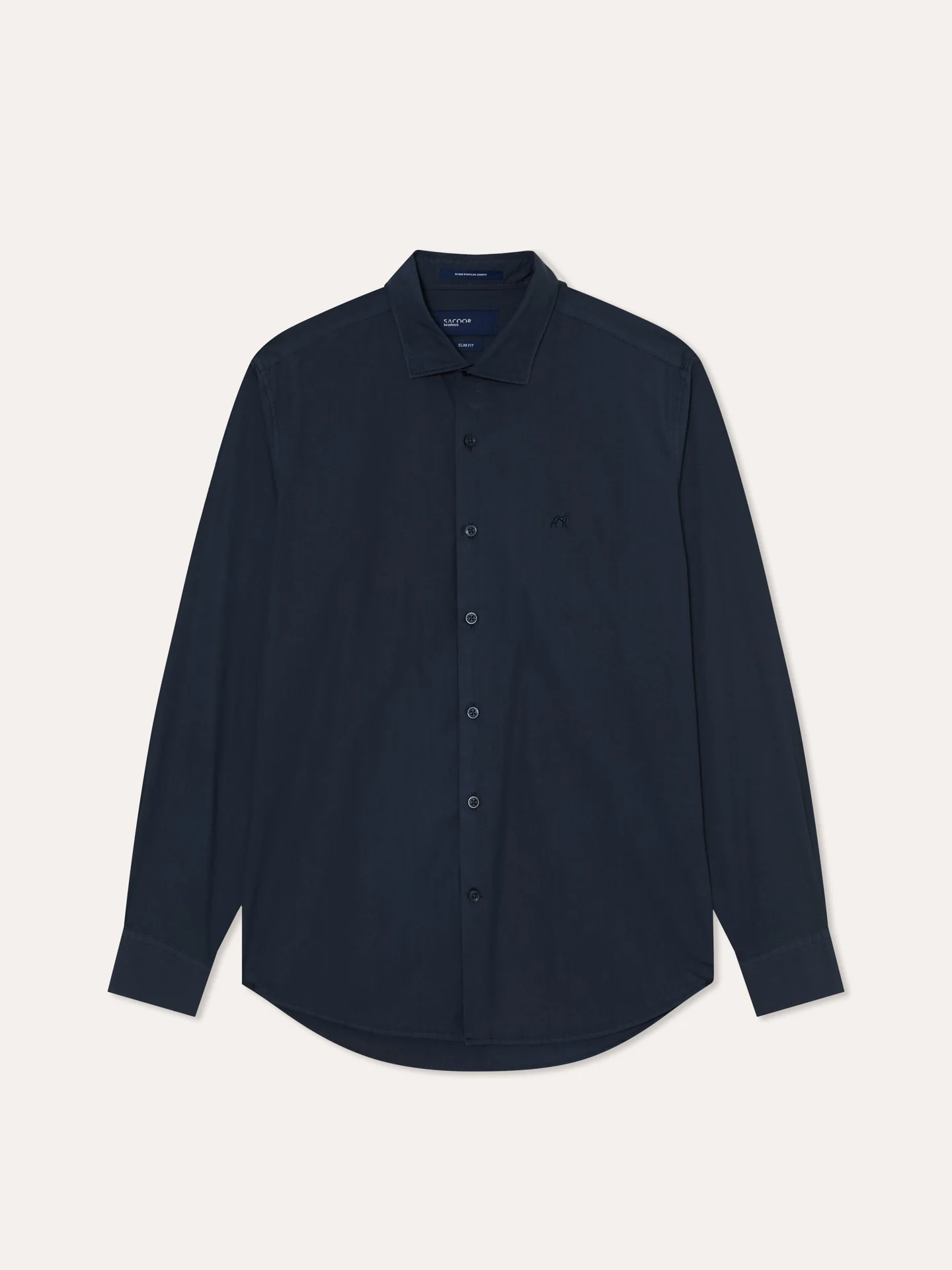 Slim Fit Garment Dye Poplin Open Shirt in Comfort Cotton - Image 4
