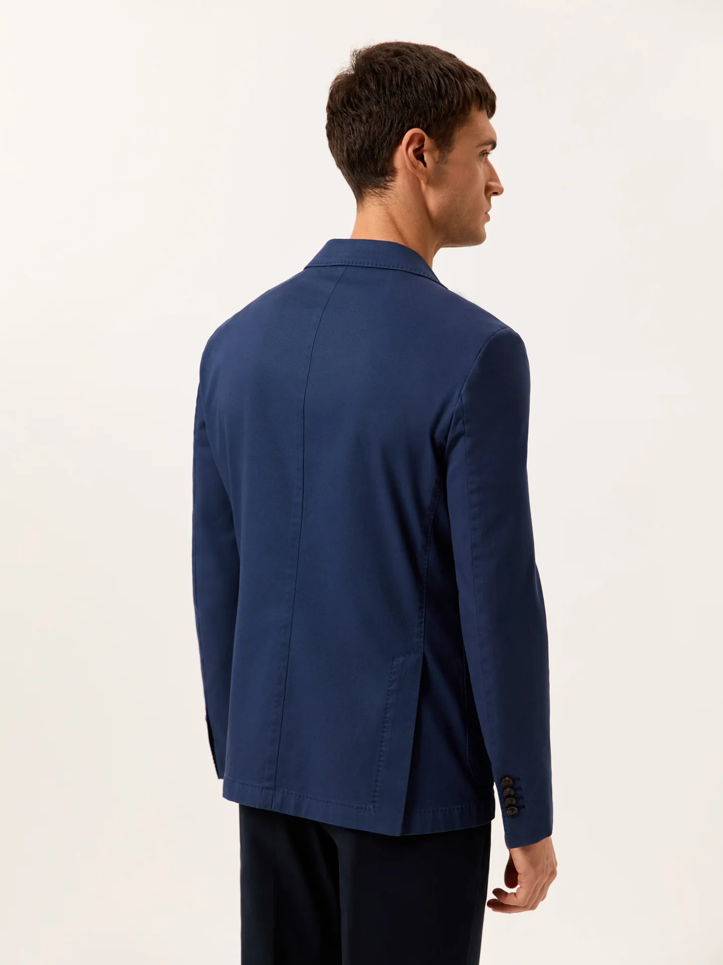 Slim Fit Garment Dye Structured Blazer in Comfort Cotton - Image 4
