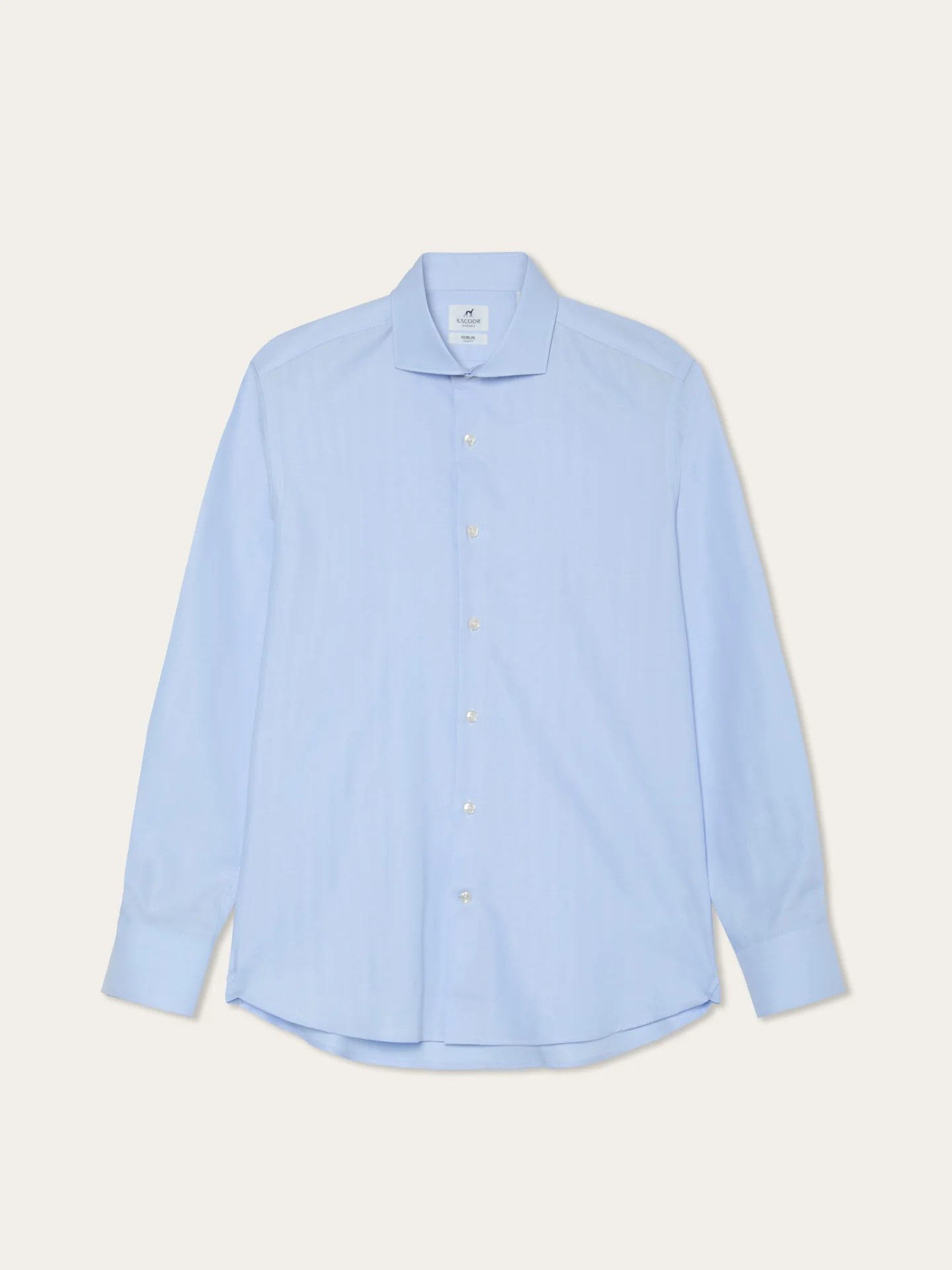 Slim Fit Herringbone Formal Shirt With Dublin Collar - Image 4