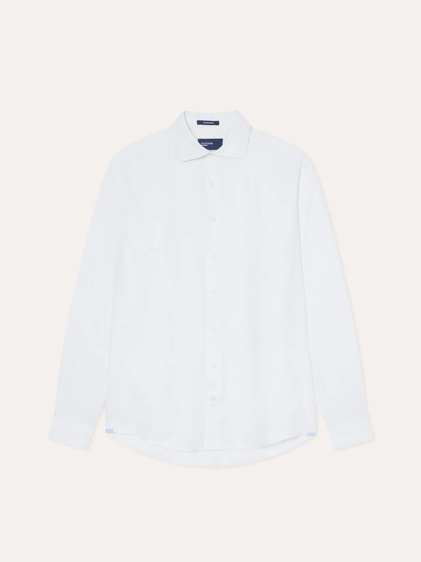 Slim Fit Herringbone Linen Shirt with Newport Collar - Image 4