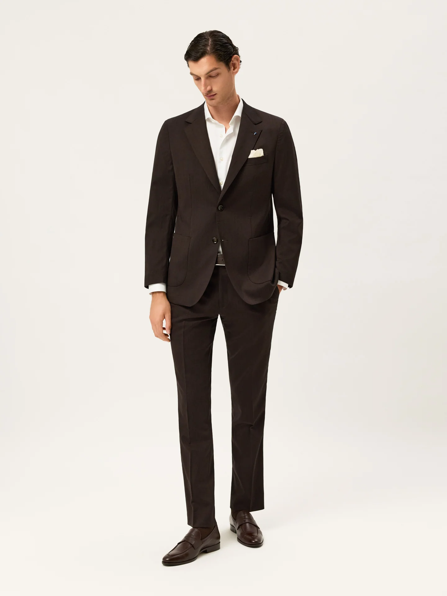 Slim Fit Herringbone Travel Suit - Image 2