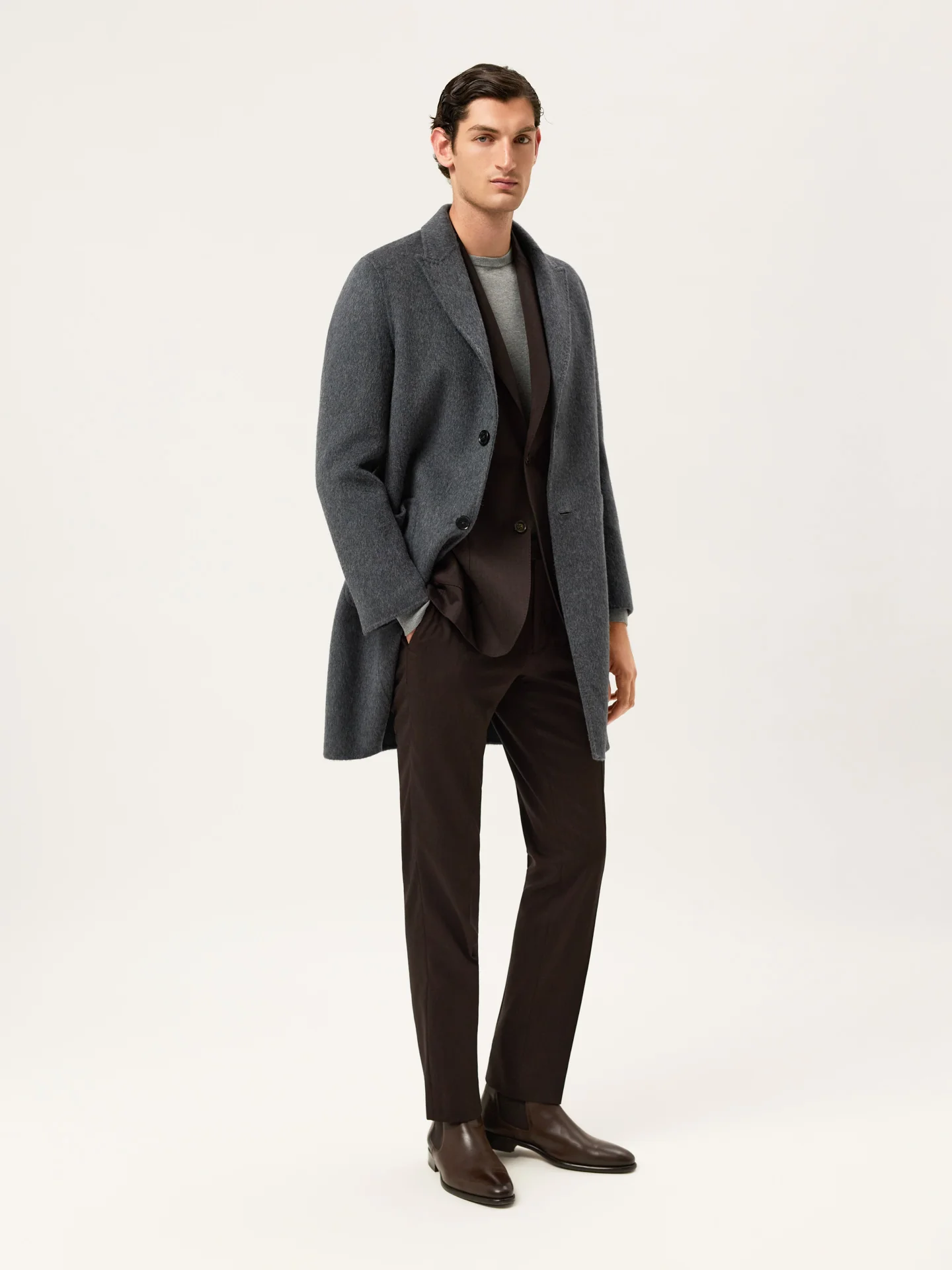 Slim Fit Herringbone Travel Suit - Image 4