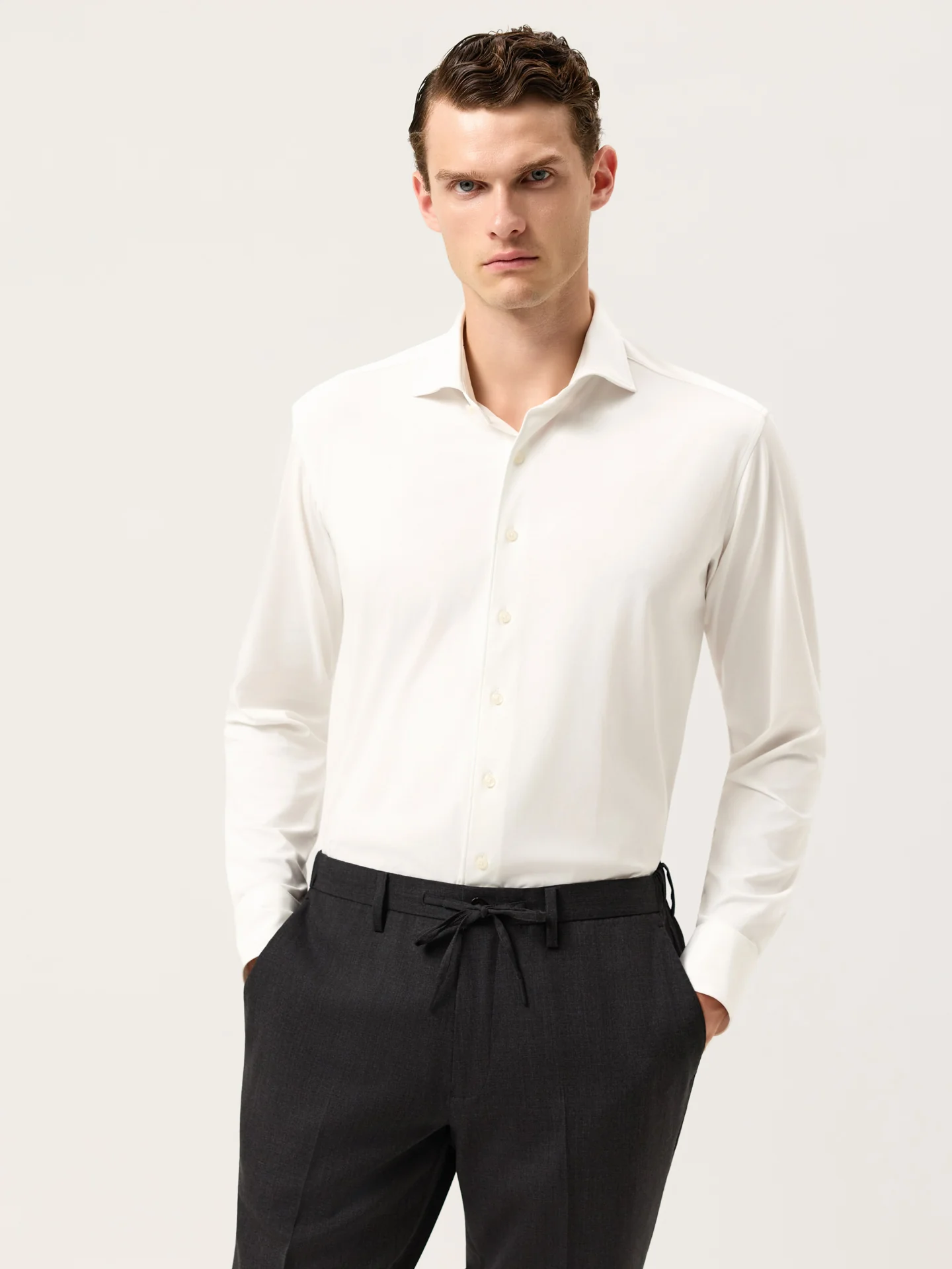 Slim Fit Jersey Stretch Travel Shirt With Newport Collar - Image 10