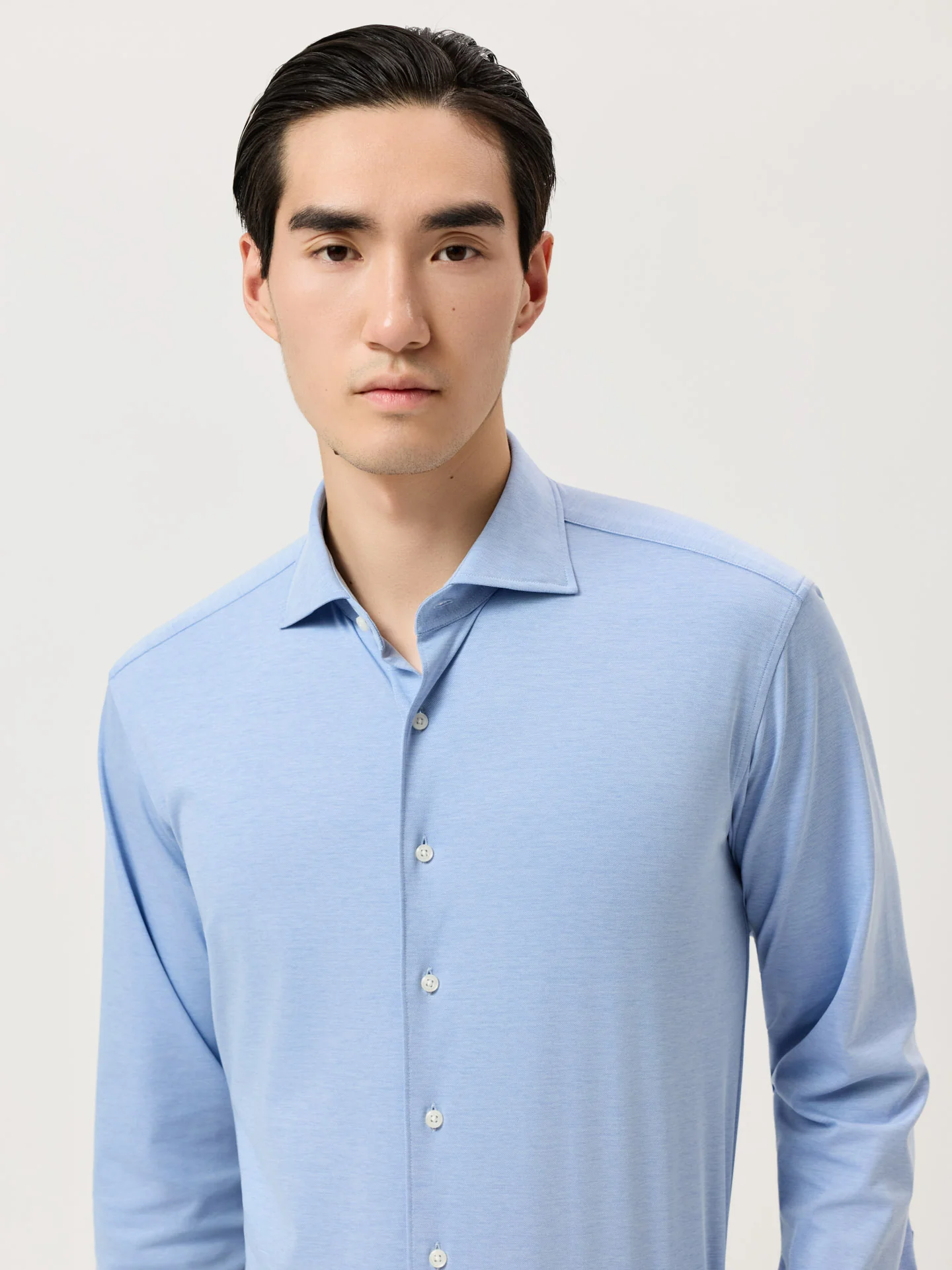 Slim Fit Jersey Stretch Travel Shirt With Newport Collar - Image 2