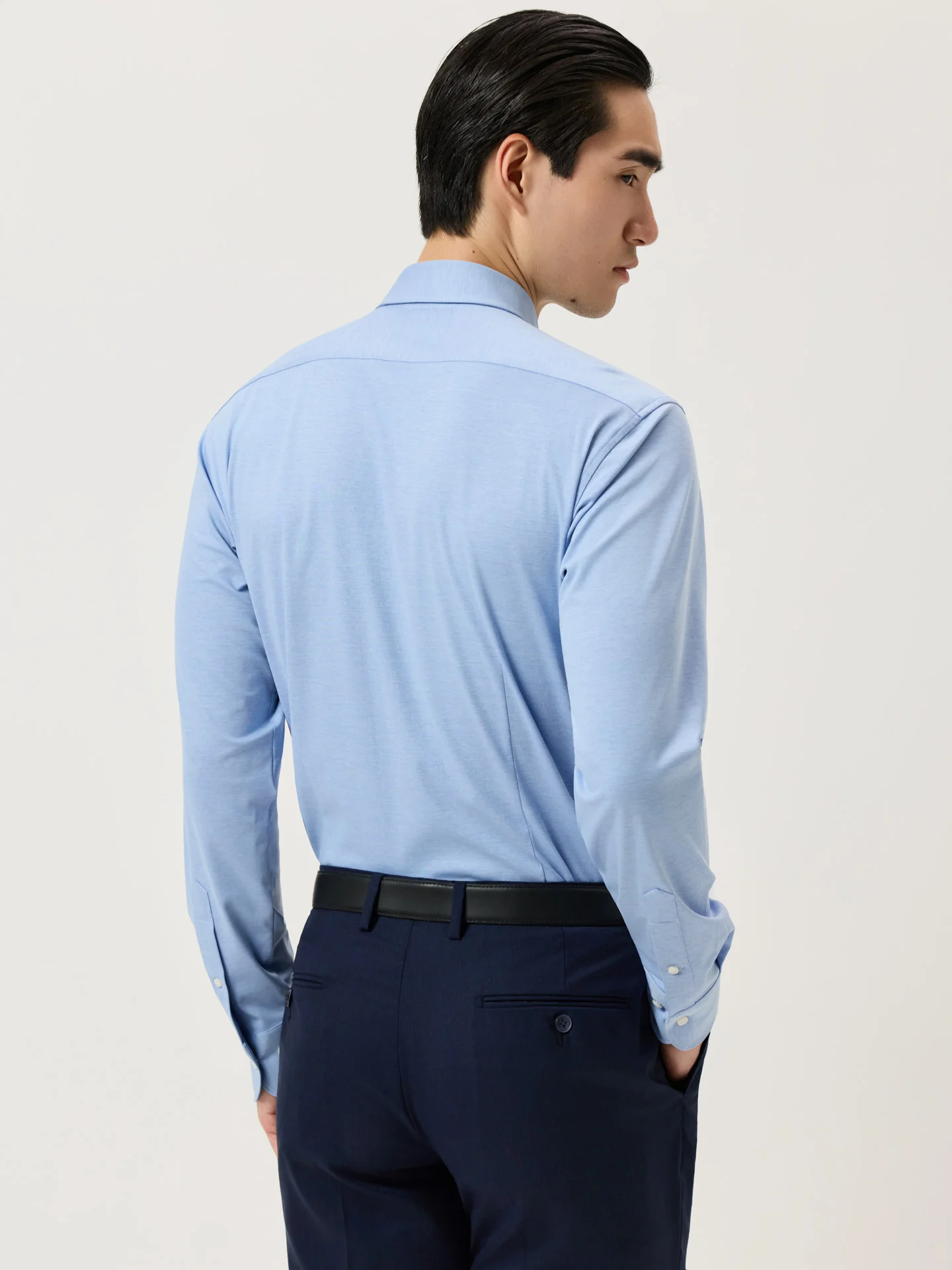 Slim Fit Jersey Stretch Travel Shirt With Newport Collar - Image 3
