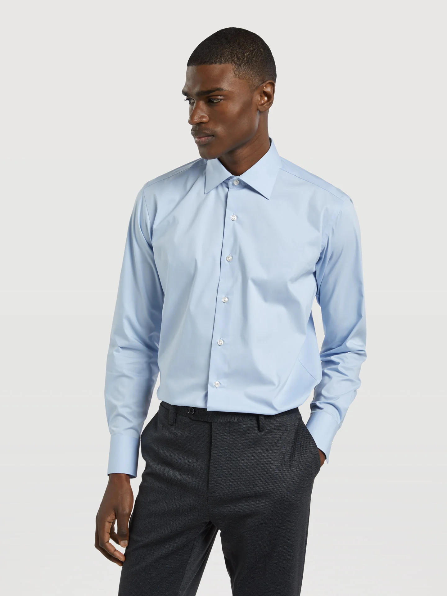 Slim Fit K-Easy Plain poplin Comfort Formal Shirt - Image 3