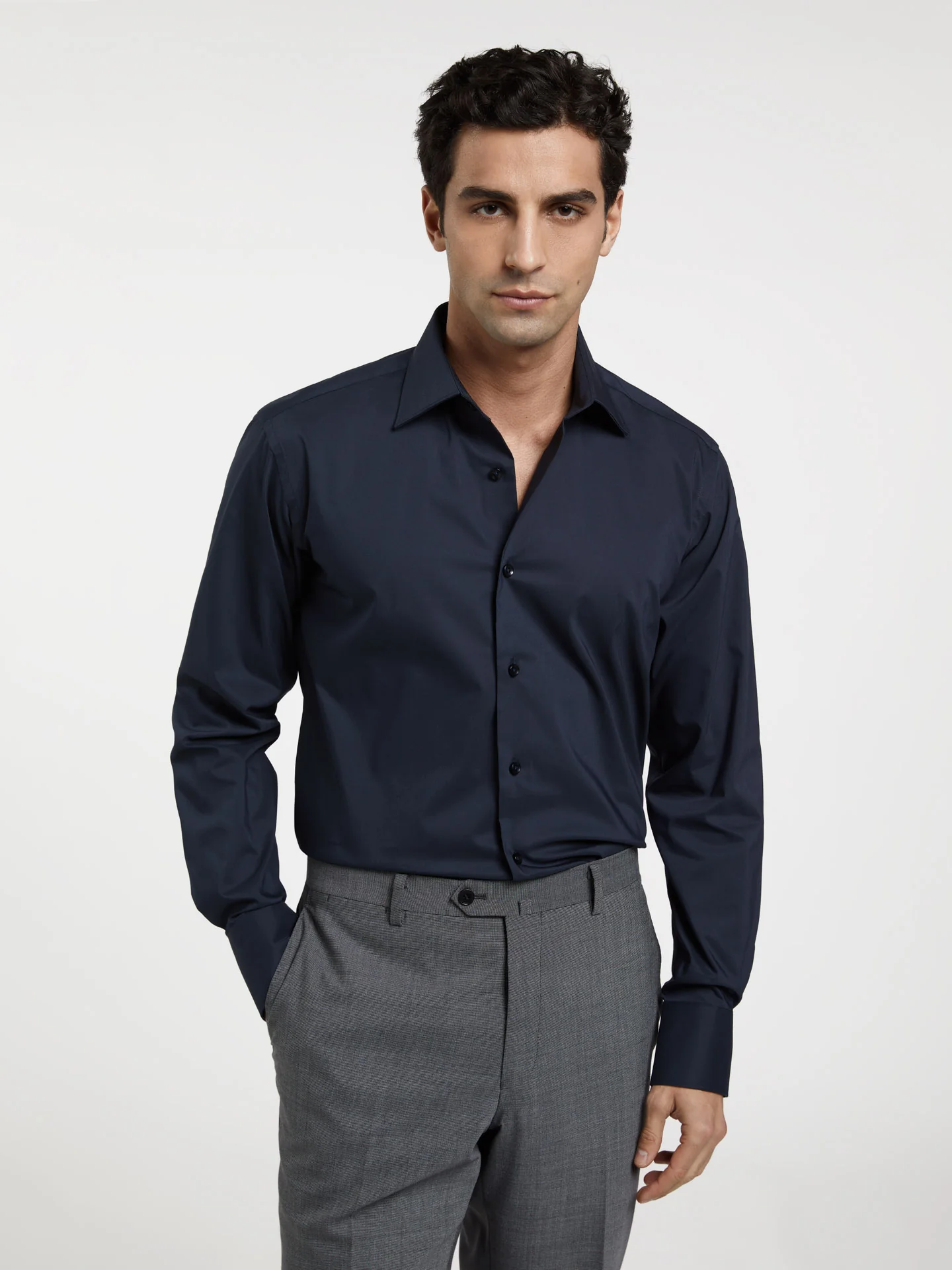 Slim Fit K-Easy Plain poplin Comfort Formal Shirt - Image 7