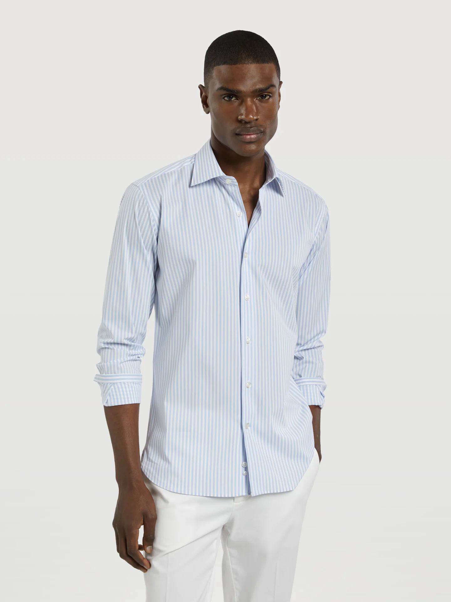 Slim Fit K-Easy stripes poplin Comfort Formal Shirt