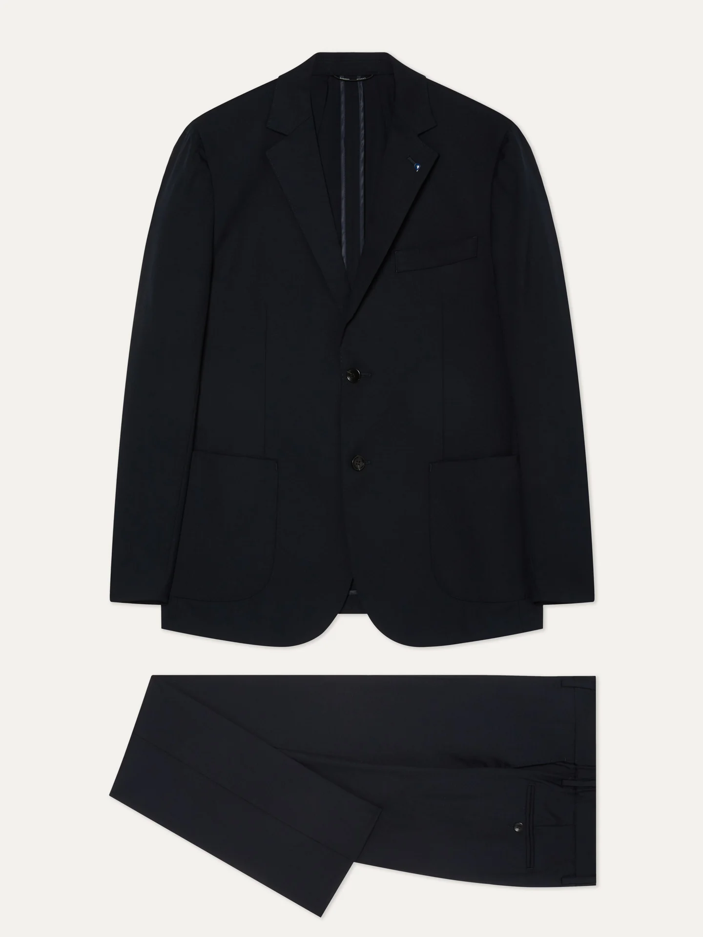 Slim Fit Lounge Travel Suit In Washable Wool - Image 4