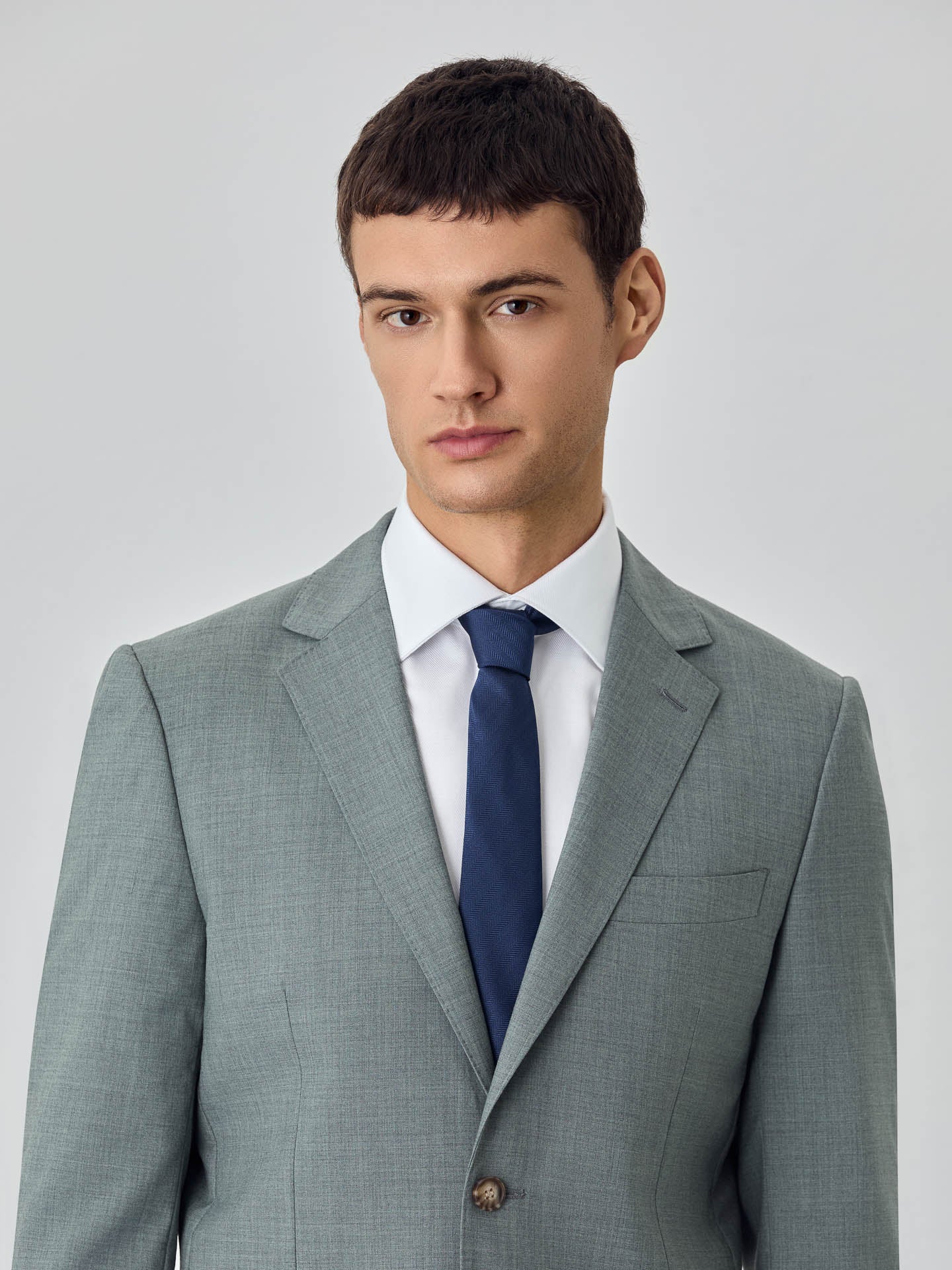 Slim fit Melange Business Suit - Image 3