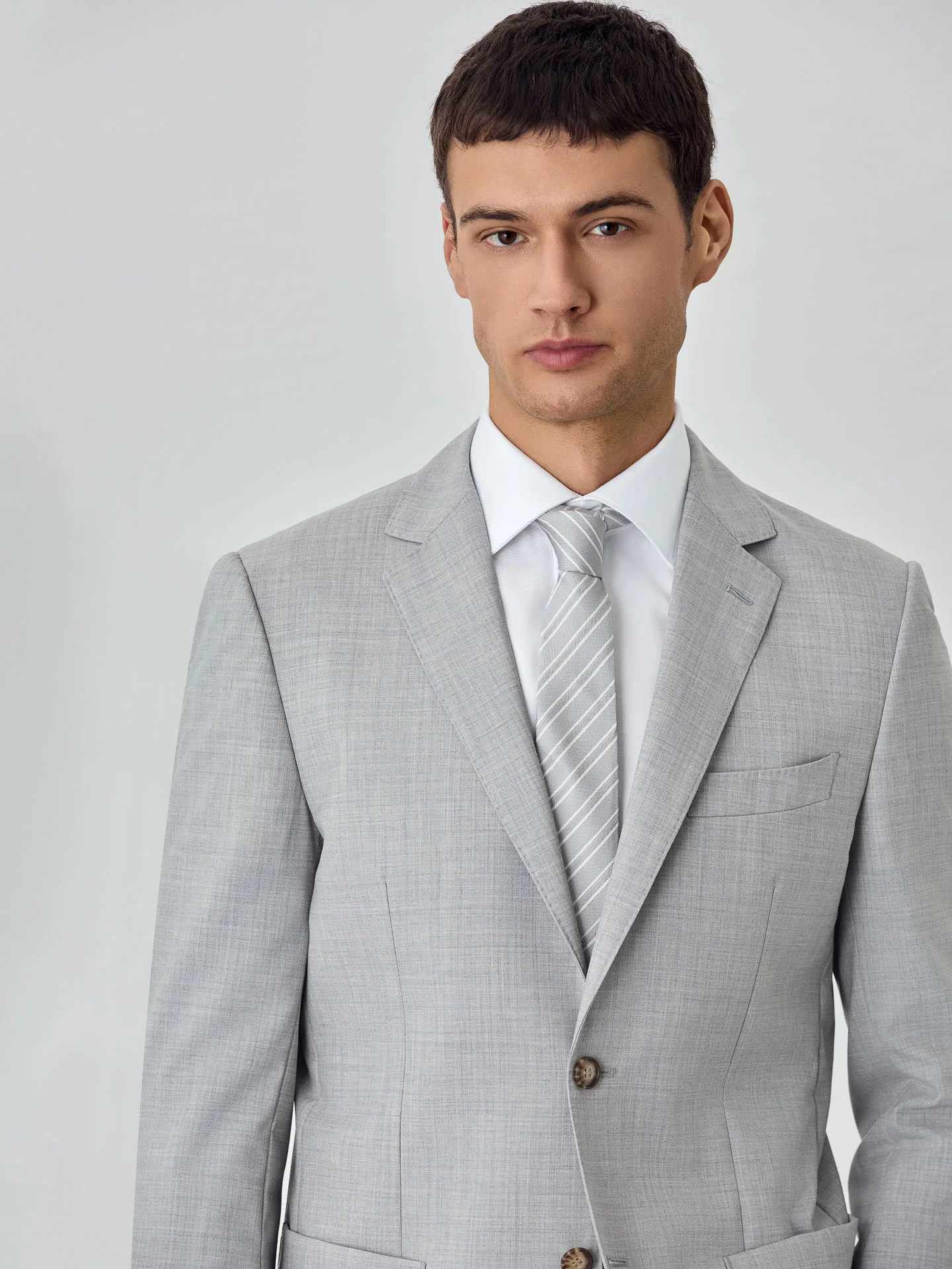 Slim fit Melange Business Suit - Image 3