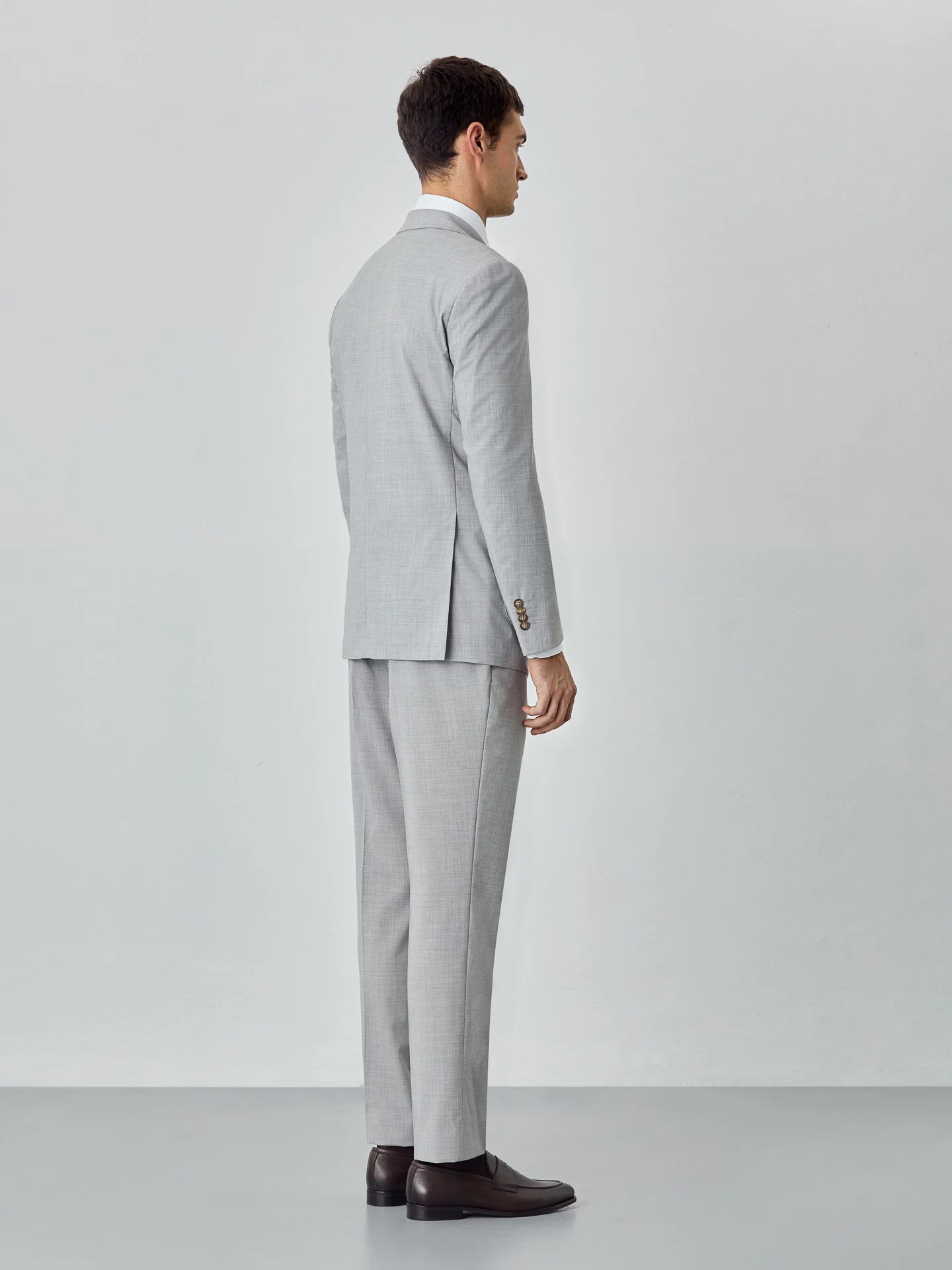 Slim fit Melange Business Suit - Image 4