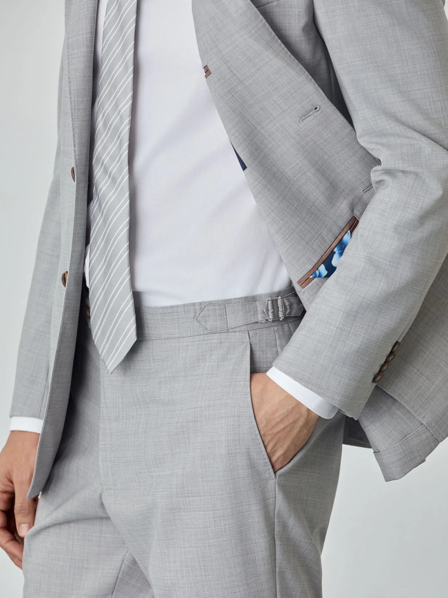 Slim fit Melange Business Suit - Image 5