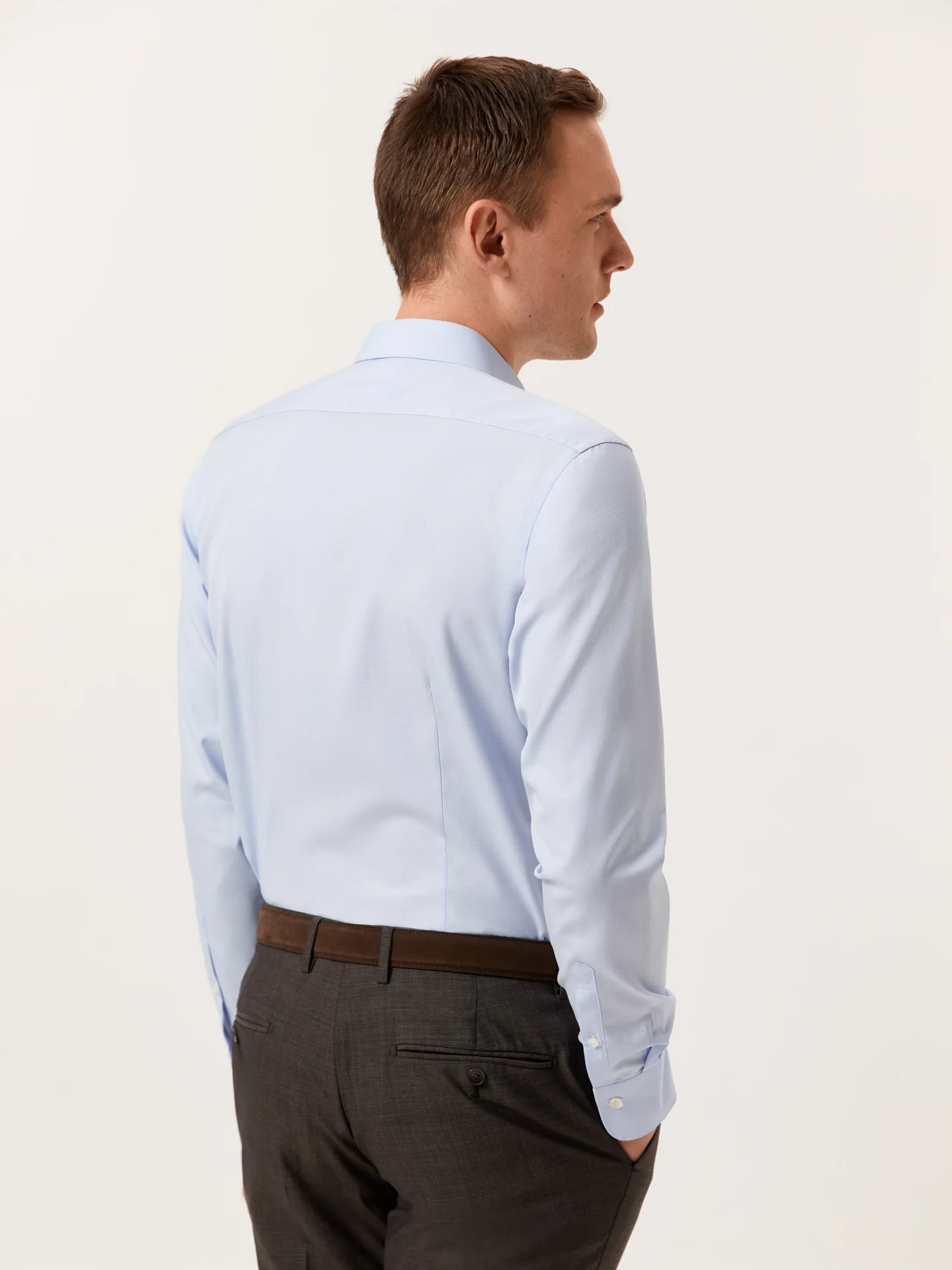 Slim Fit Micro-Pied Poule Shirt with Dublin Collar - Image 3