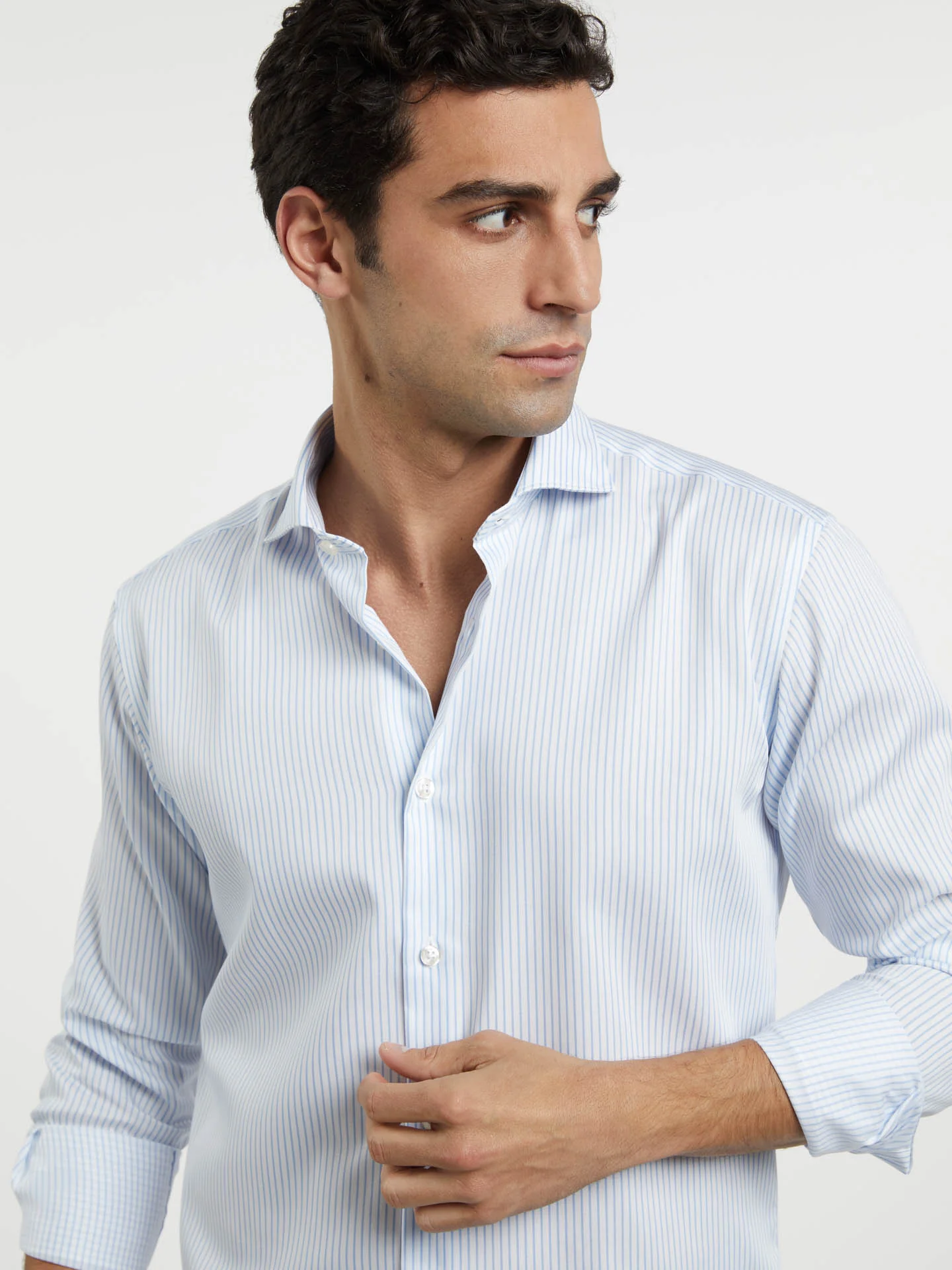 Slim Fit Non-Iron stripes Formal Shirt - Image 2