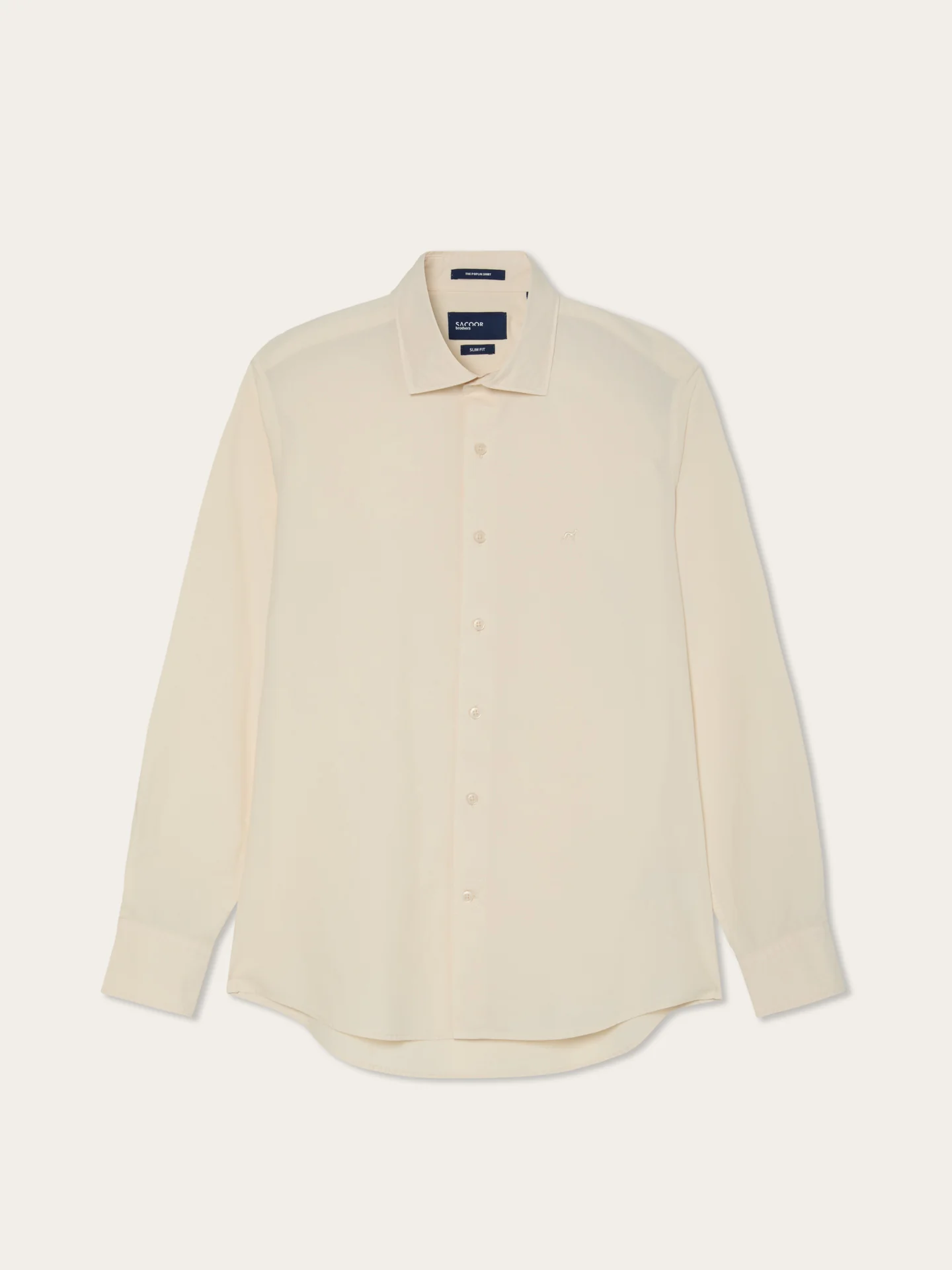 Slim Fit Overdye Poplin Shirt With Open Collar - Image 16