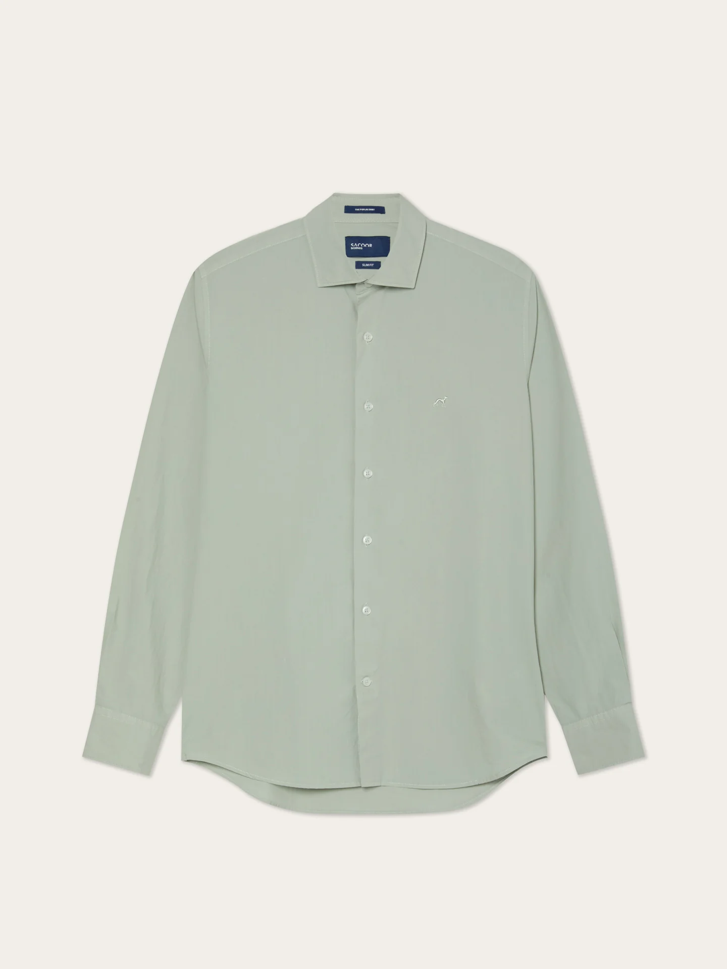 Slim Fit Overdye Poplin Shirt With Open Collar - Image 36