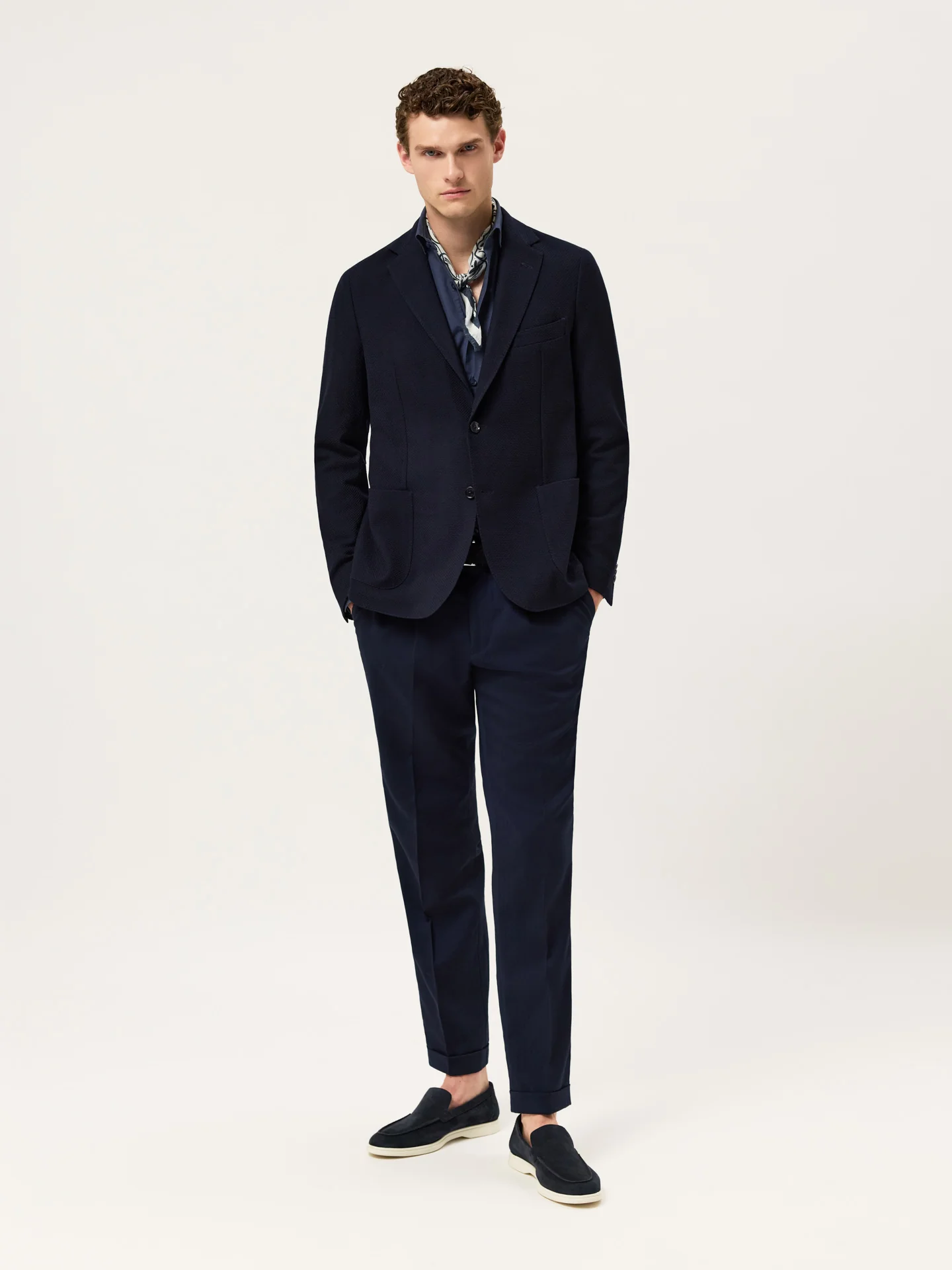 Slim Fit Overdye Poplin Shirt With Open Collar - Image 41