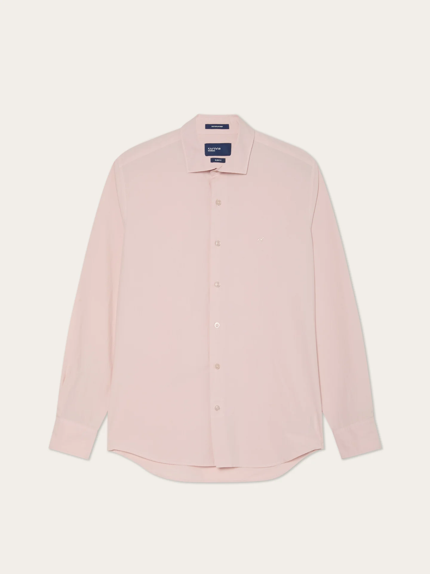 Slim Fit Overdye Poplin Shirt With Open Collar - Image 48