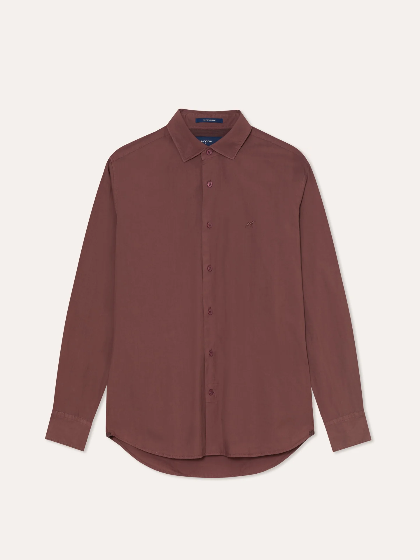 Slim Fit Overdye Poplin Shirt with Open Collar - Image 12