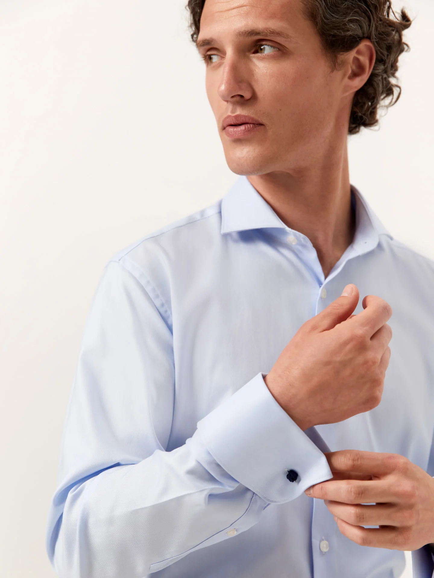 Slim Fit Oxford Shirt with Dublin Collar and Double Cuffs - Image 2