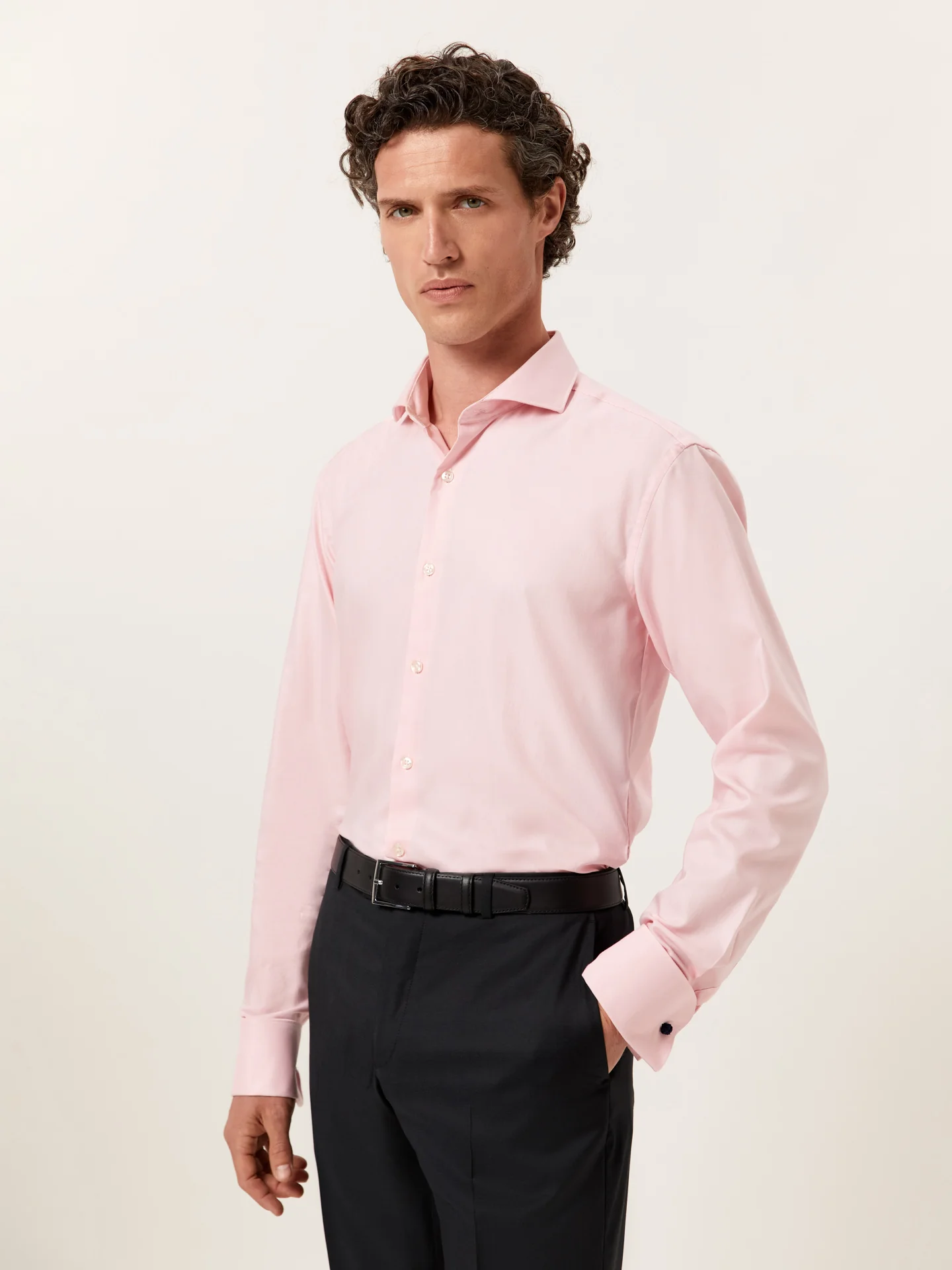Slim Fit Oxford Shirt with Dublin Collar and Double Cuffs - Image 5