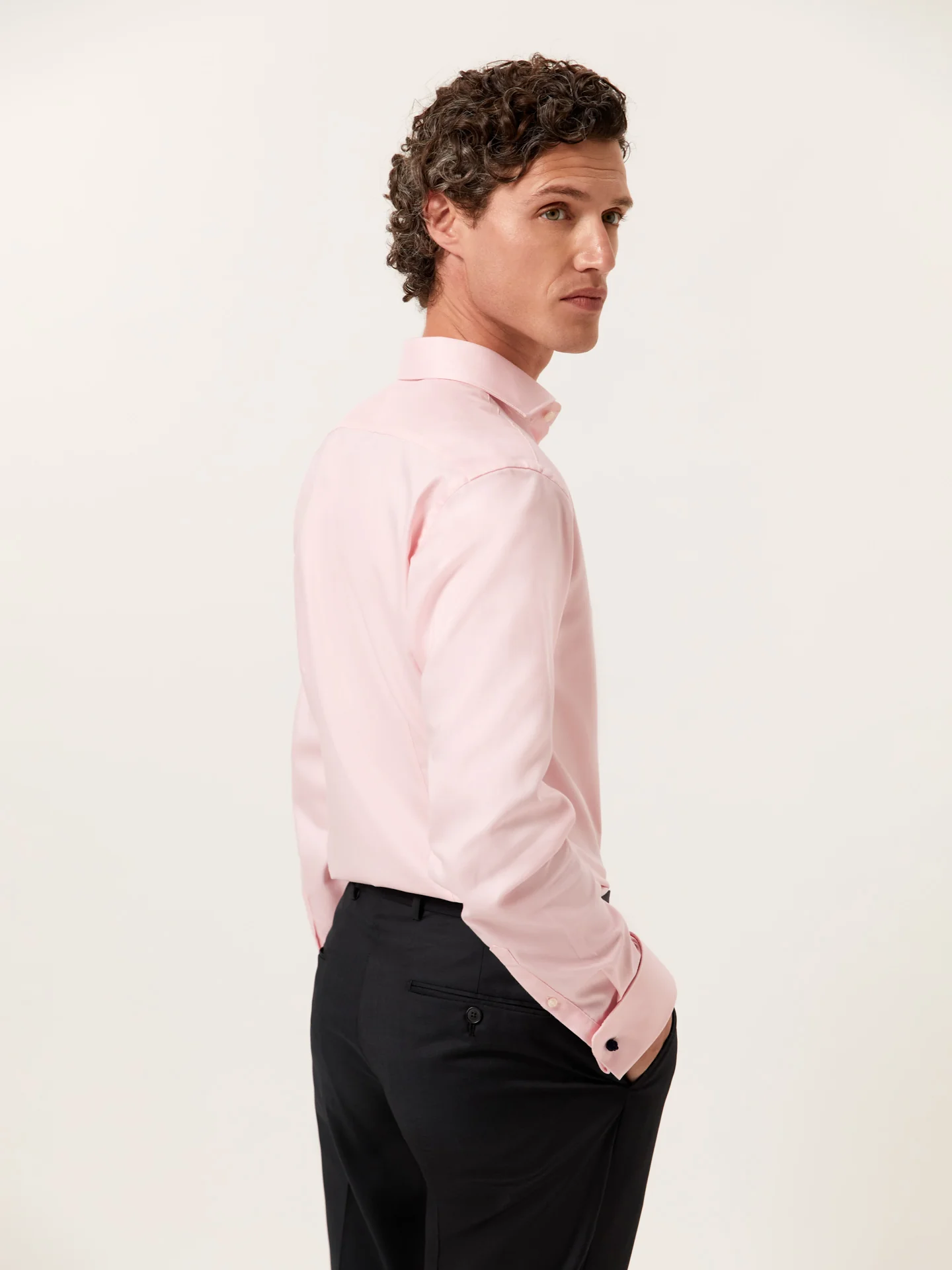 Slim Fit Oxford Shirt with Dublin Collar and Double Cuffs - Image 7