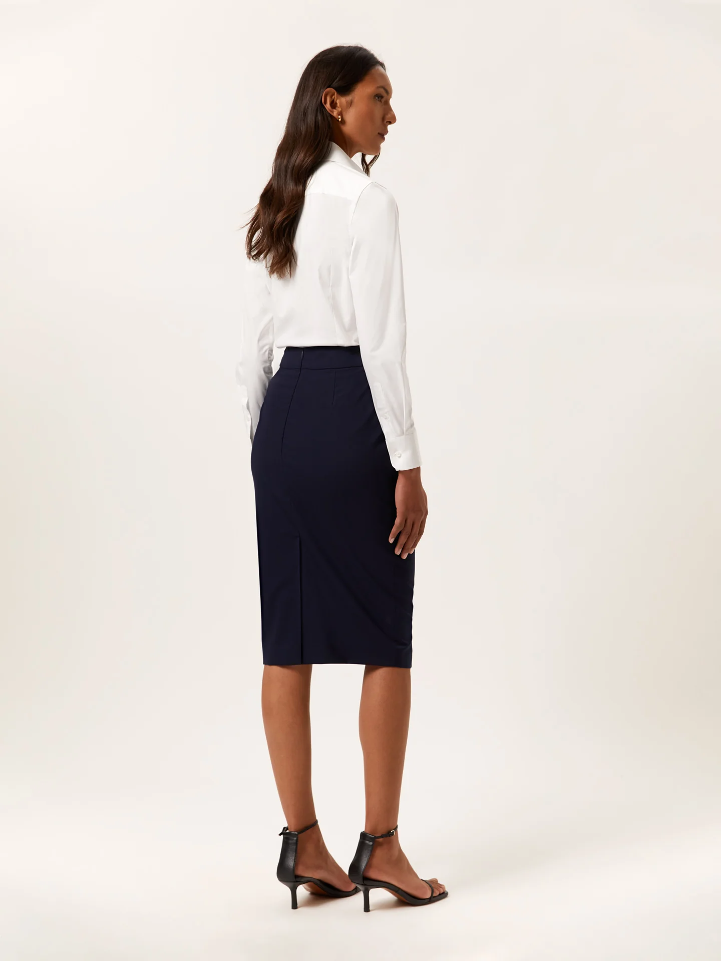 Slim Fit Performance Pencil Skirt in High-performance Wool - Image 3