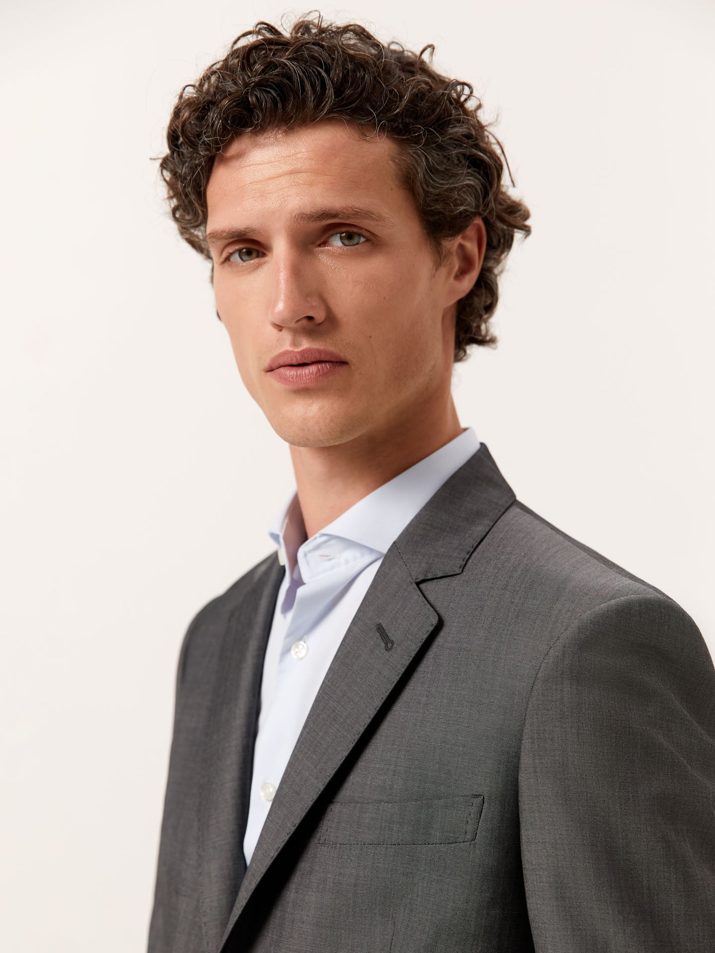 Slim Fit Performance Small Striped Shirt with Dublin Collar